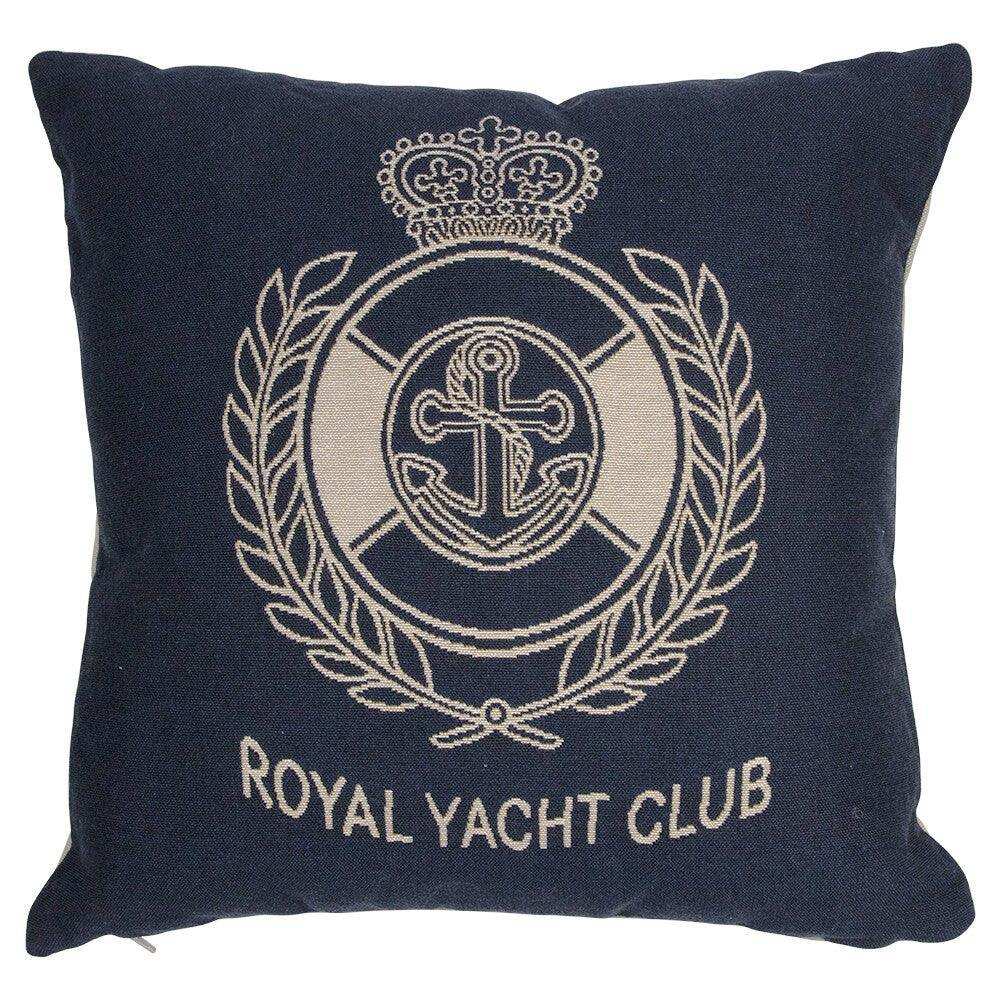 2er Set Gobelin Kissen marine blau royal yacht club 45x45cm - HomeDesign Knaus