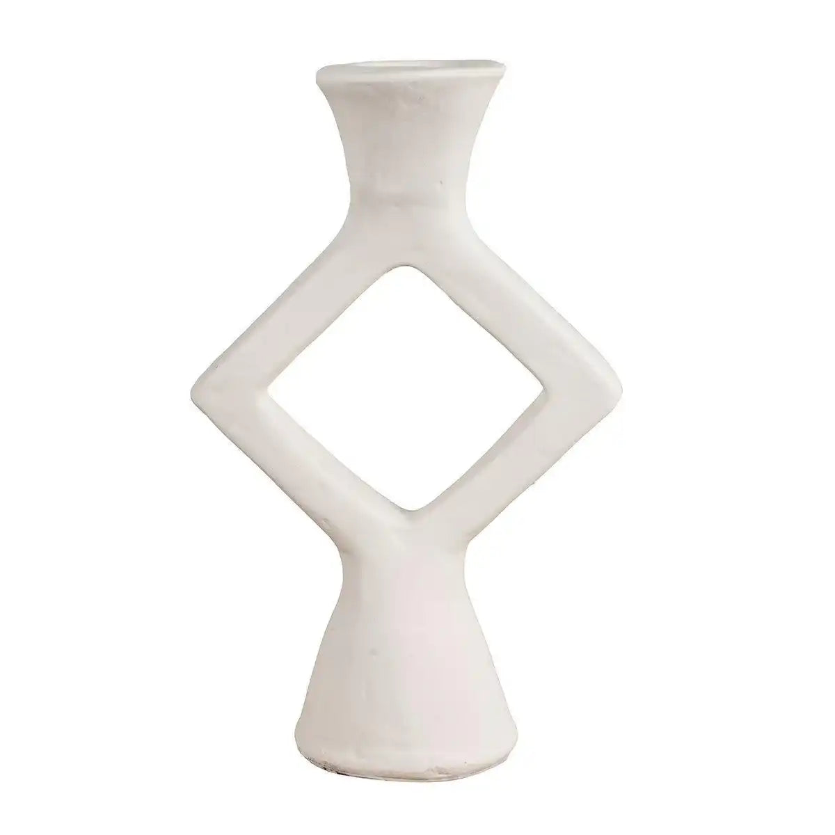 2er-Set Keramik Kerzenhalter Touareg Organische Form weiß - HomeDesign Knaus