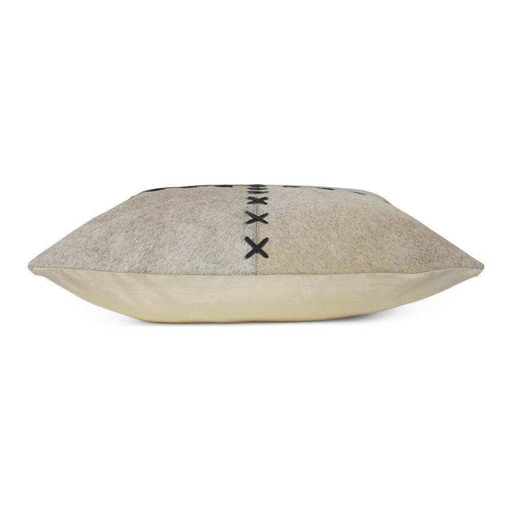 2er Set Kuhfell Echtes Fell Kissen Kuh grau 45x45cm - HomeDesign Knaus