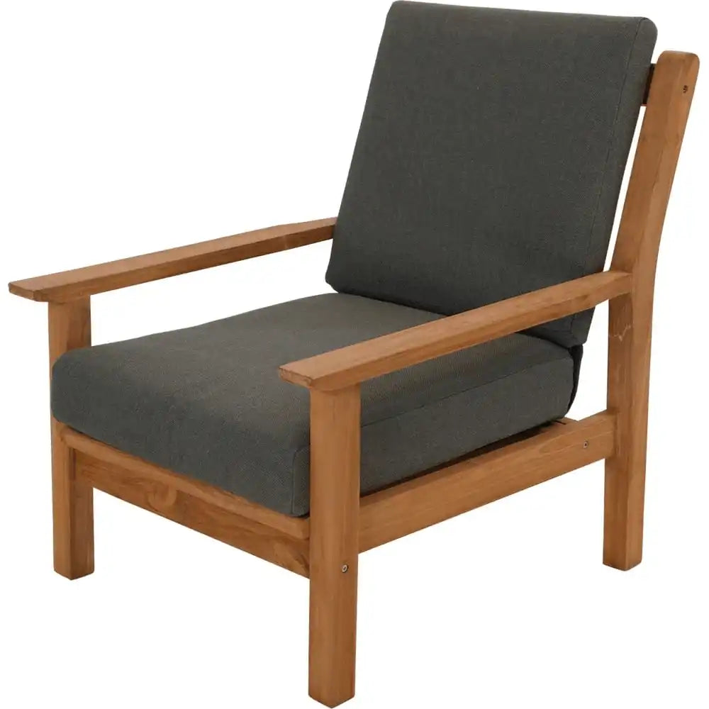2er Set Loungesessel Teak inkl. Kissen Gartensessel Relaxsessel - HomeDesign Knaus