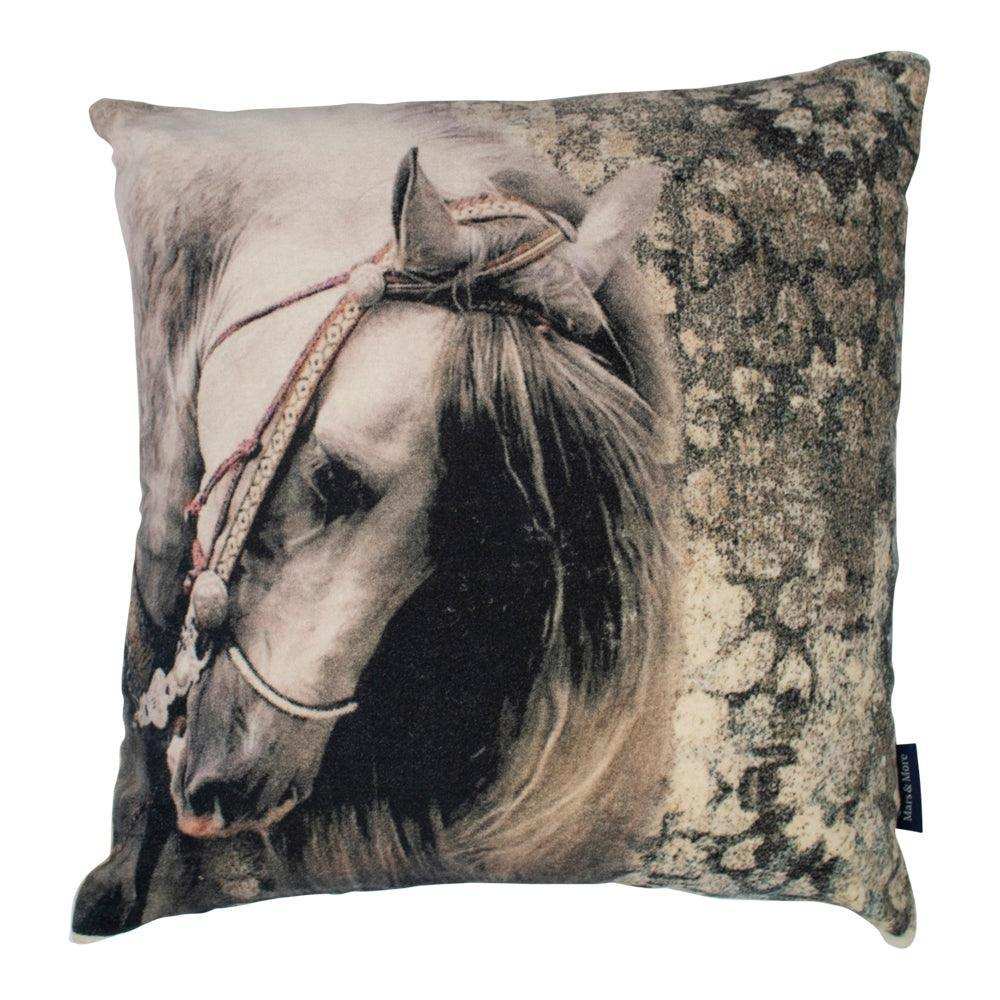 2er Set Zierkissen Kissen samt Dekokissen Pferd 45x45cm - HomeDesign Knaus