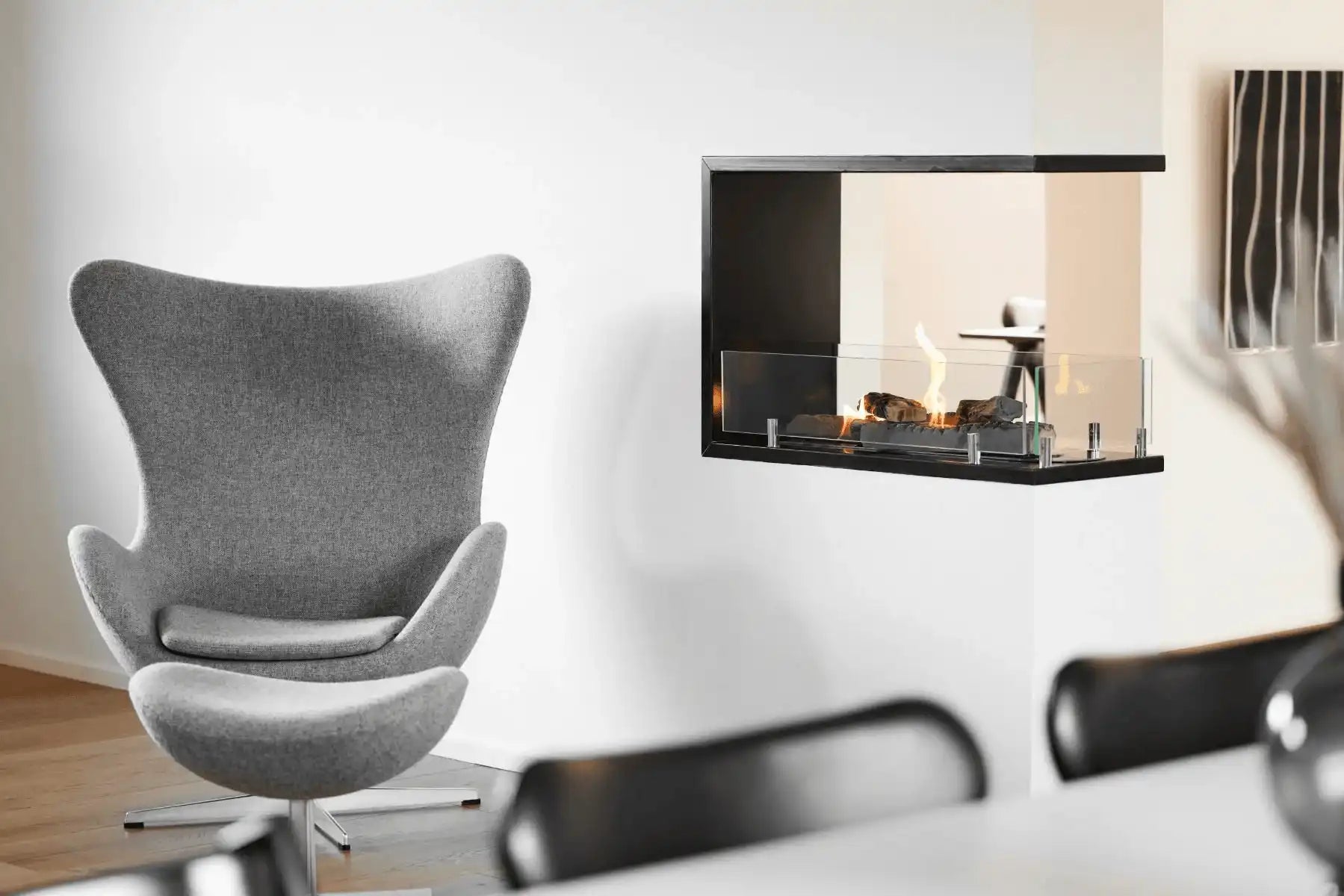 3-seitiger Raumteiler Bio-Ethanol Einbaukamin Wandkamin W-Lan - HomeDesign Knaus