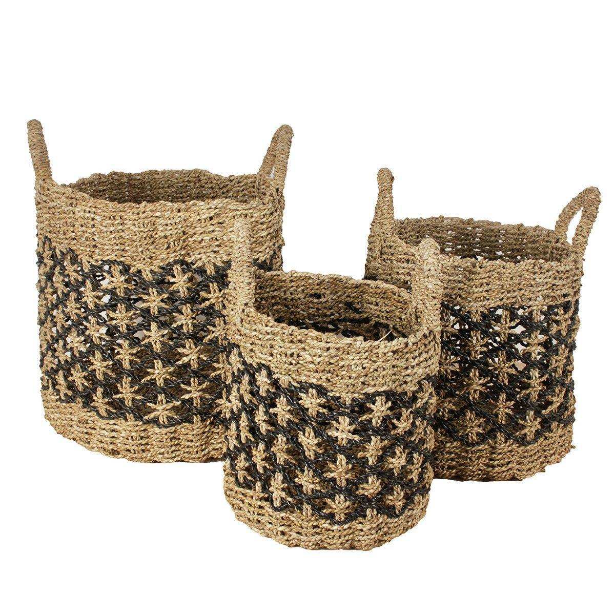 3er-Set Basket Korb Aufbewahrungskorb Handgemacht - HomeDesign Knaus