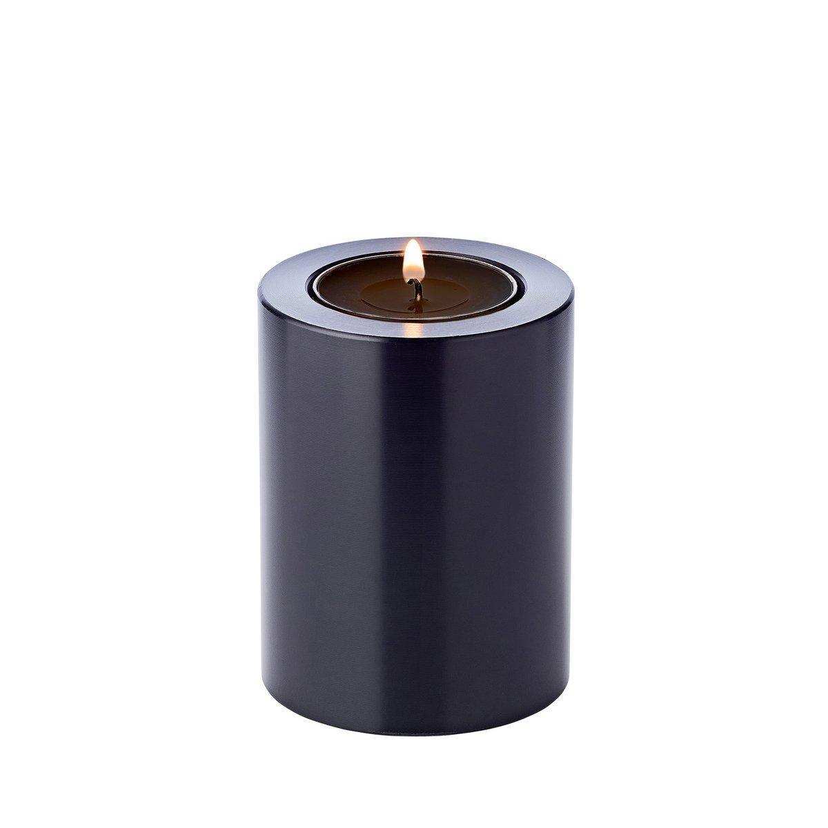3er-Set Dauerkerze Cornelius schwarz Teelichthalter hitzebeständig 90° - HomeDesign Knaus