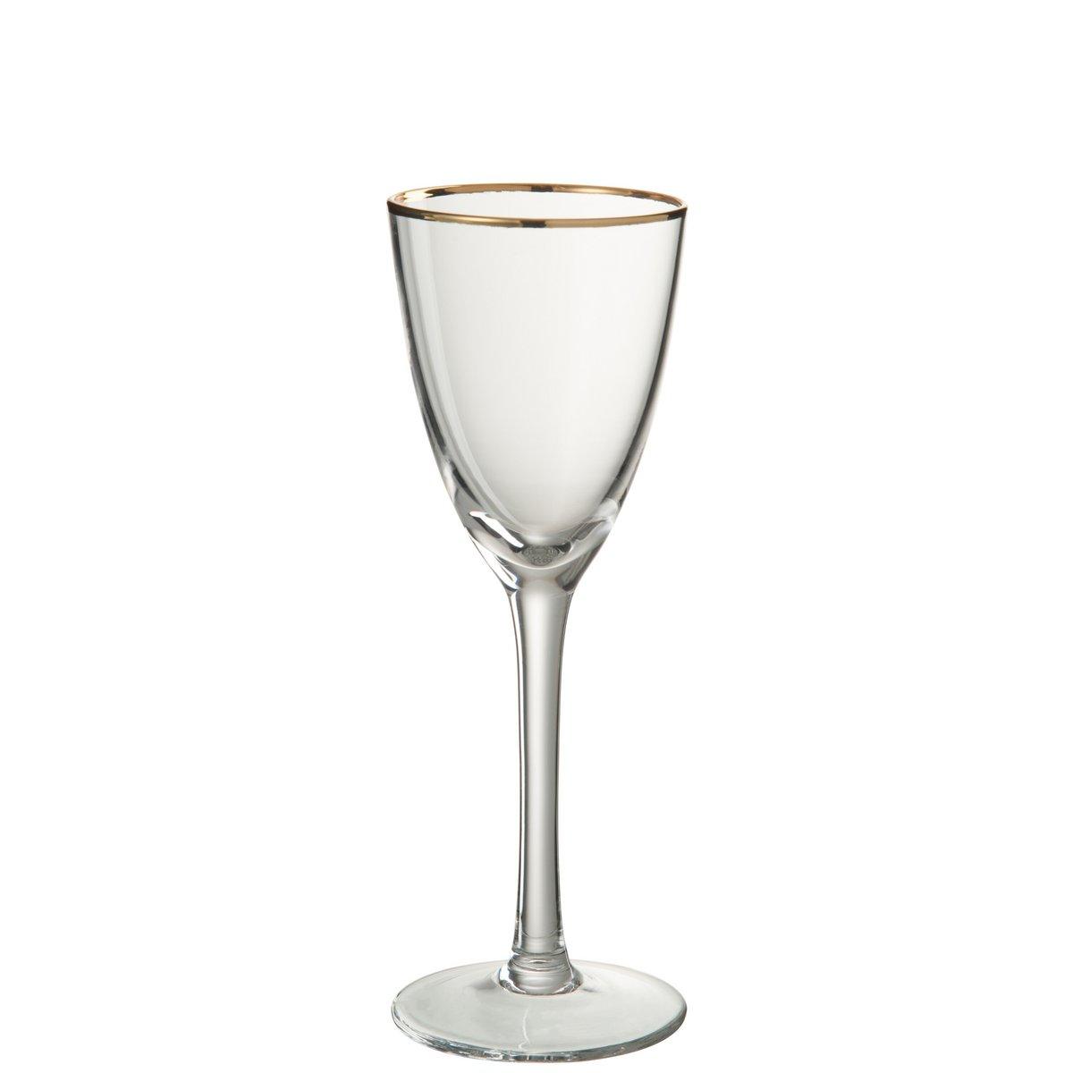 J-Line Weinglas Weißwein Goldrand Glas Transparent/Gold - HomeDesign Knaus