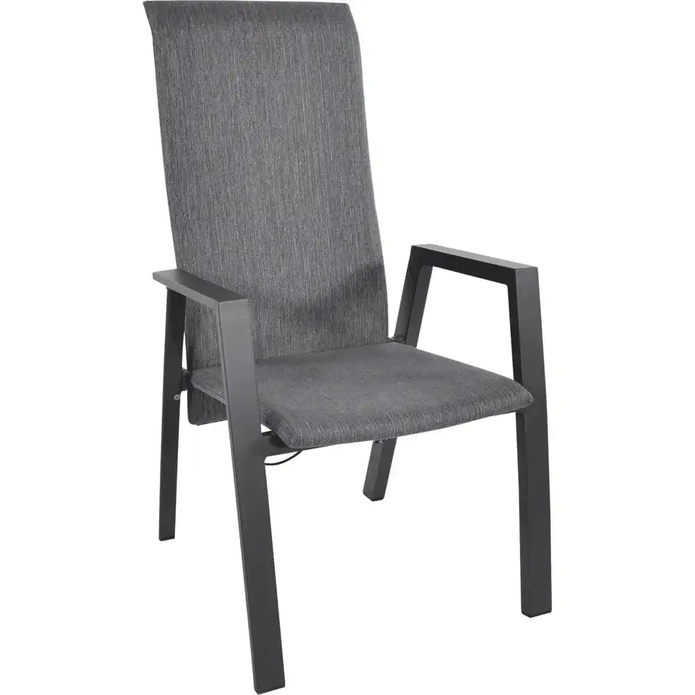 4er Set Gartenstuhl Hochlehner Flare Negro Rückenlehne verstellbar - HomeDesign Knaus