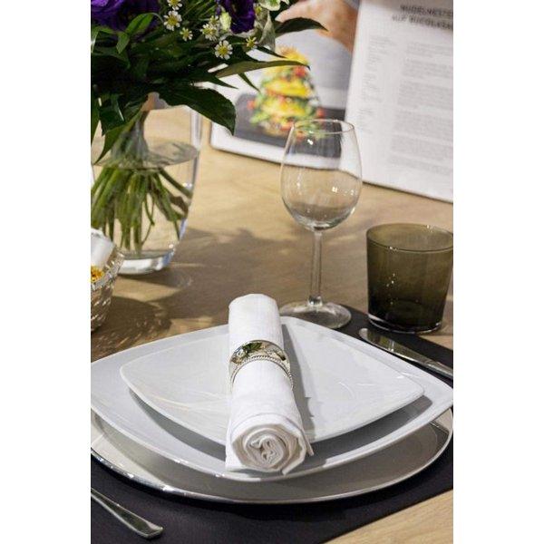 EDZARD 4er Set Serviettenringe Perla, edel versilbert, anlaufgeschützt, Durchmesser 5 cm - HomeDesign Knaus