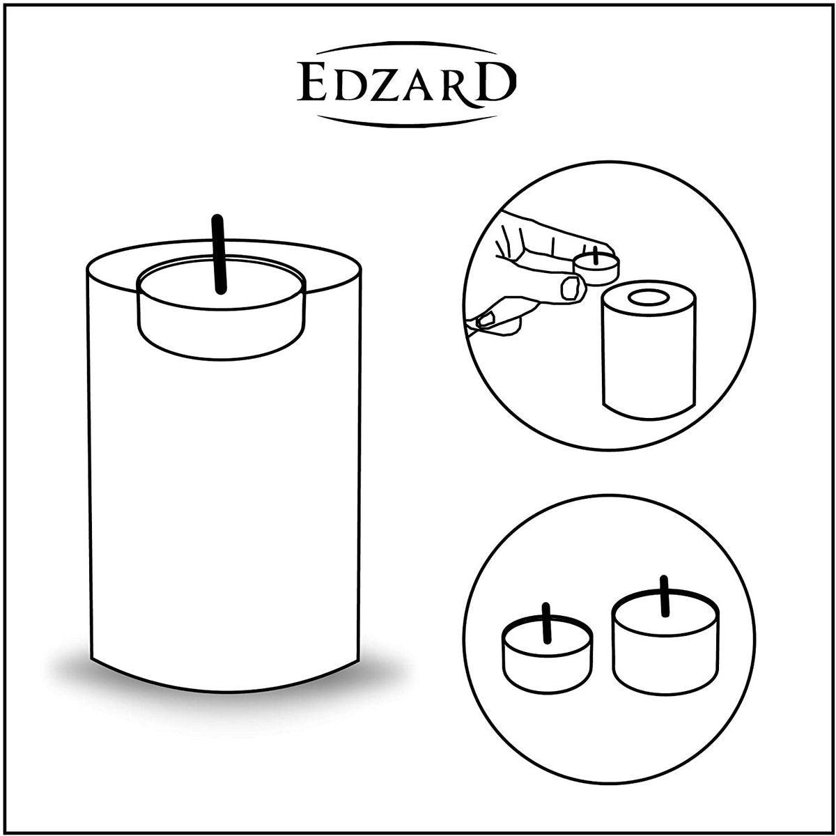 EDZARD 4er Set Teelichthalter Dauerkerze Cornelius Pine ø 6 cm Höhe 6, 8, 10, 12 cm, hitzebeständig bis 90° - HomeDesign Knaus