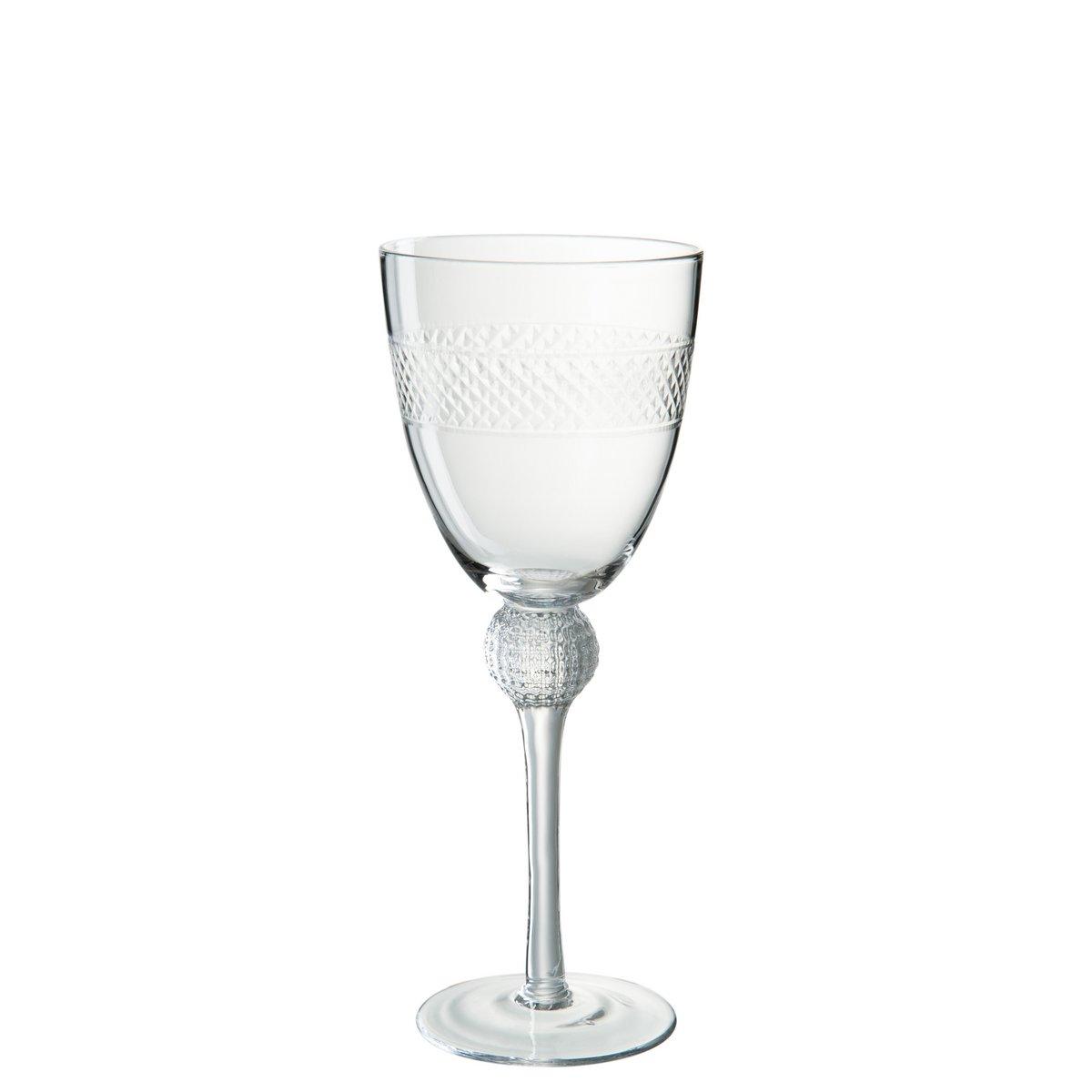 J-Line Weinglas, Ätzglas, transparent, 9 x 24 cm - HomeDesign Knaus