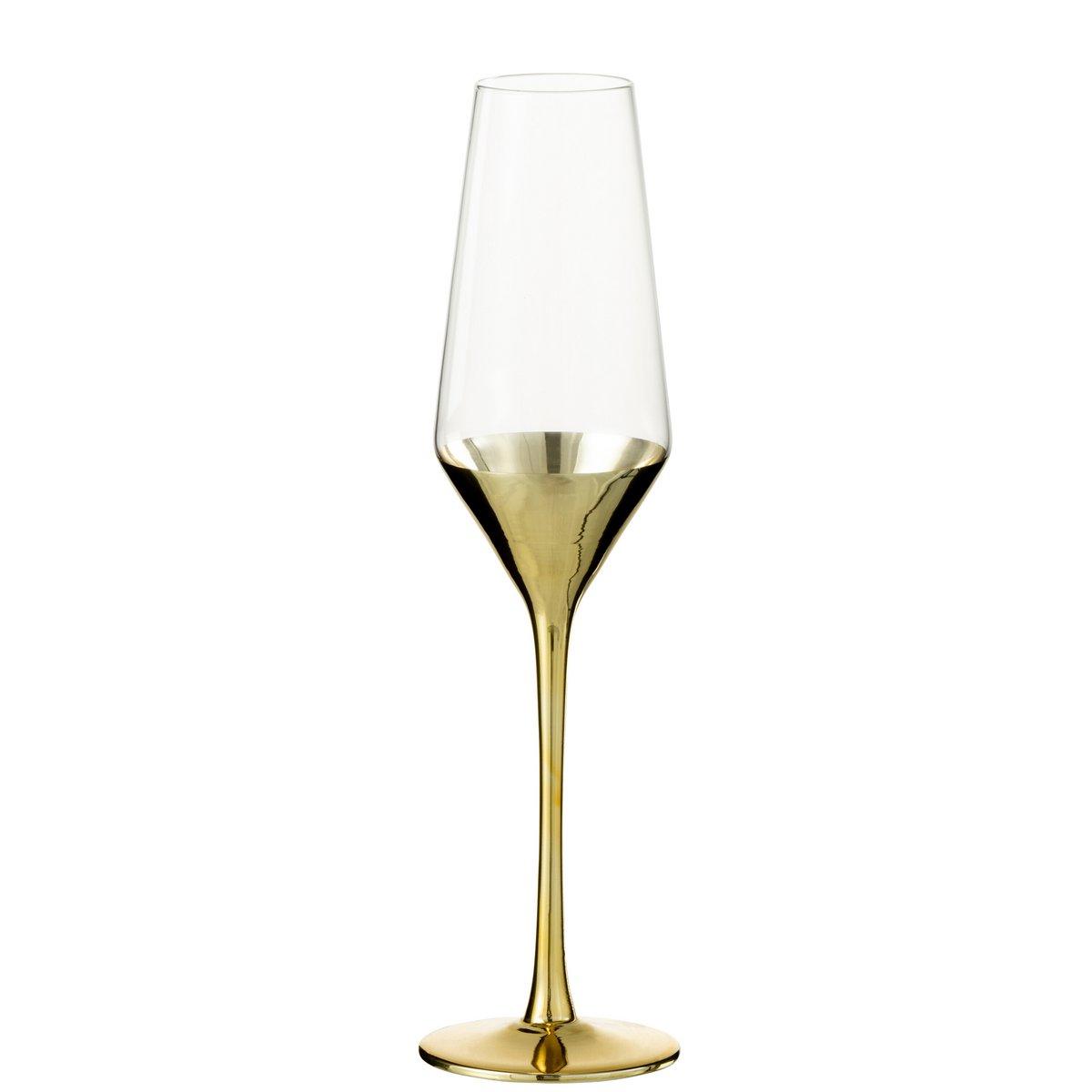 4x Champagnerglas Sektglas Glas Gold Transparent - HomeDesign Knaus