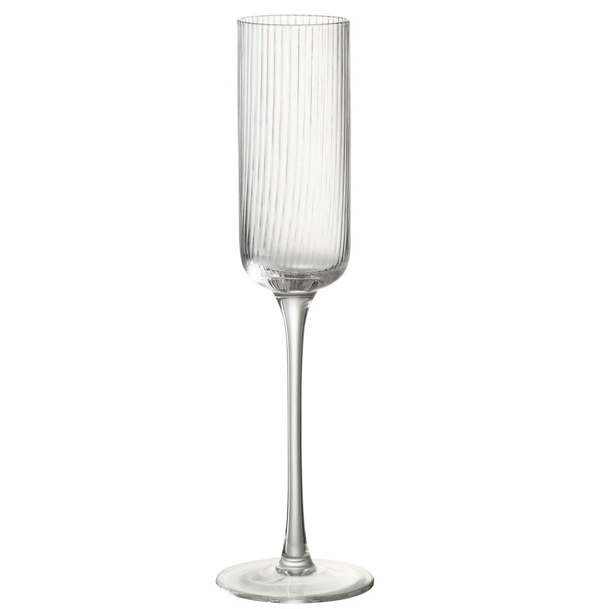 J-Line Louise Champagnerglas - Glas - transparent - 6x - HomeDesign Knaus
