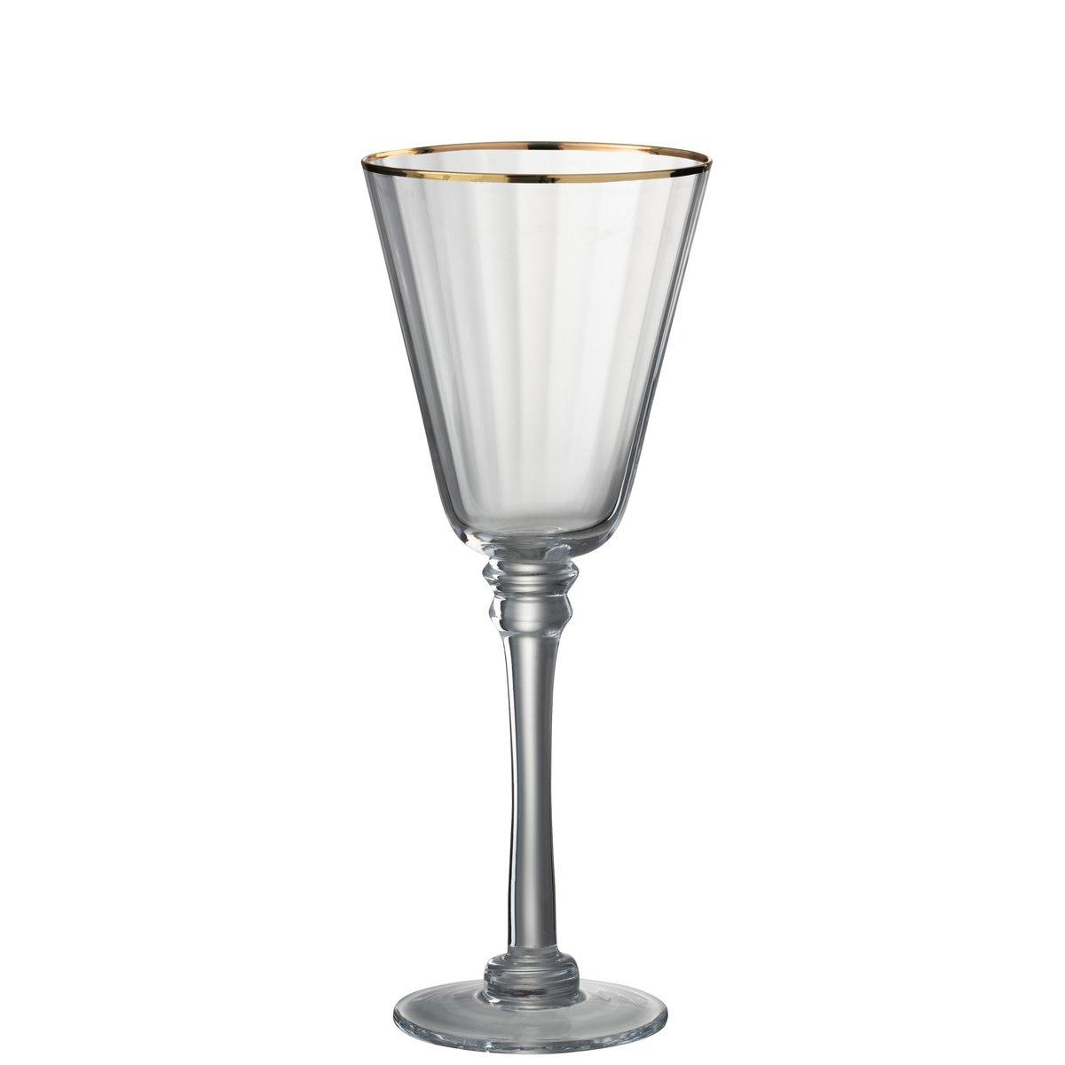 J-Line Edge Weinglas - Rotwein - Glas - transparent/gold - 6x - HomeDesign Knaus