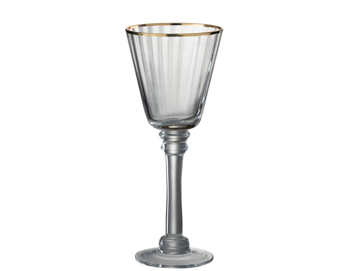 J-Line Edge Weinglas - Weißwein - Glas - transparent/gold - 6x - HomeDesign Knaus