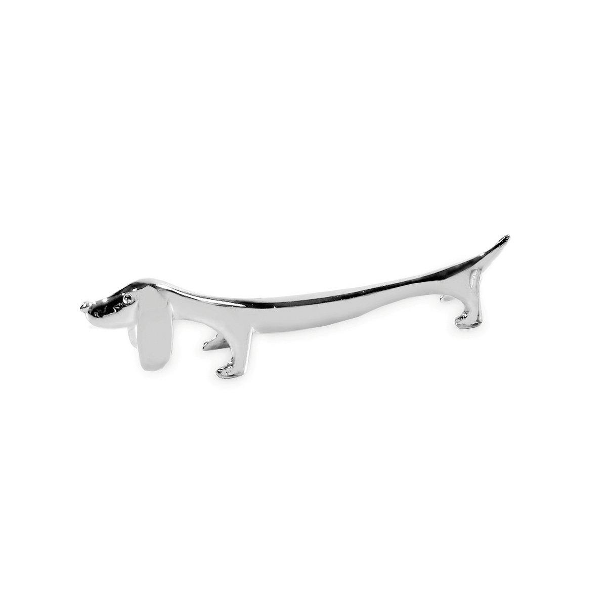 EDZARD 6er Set Messerbank Messerbänkchen Hund / Dackel, edel versilbert, anlaufgeschützt, Länge 9 cm - HomeDesign Knaus