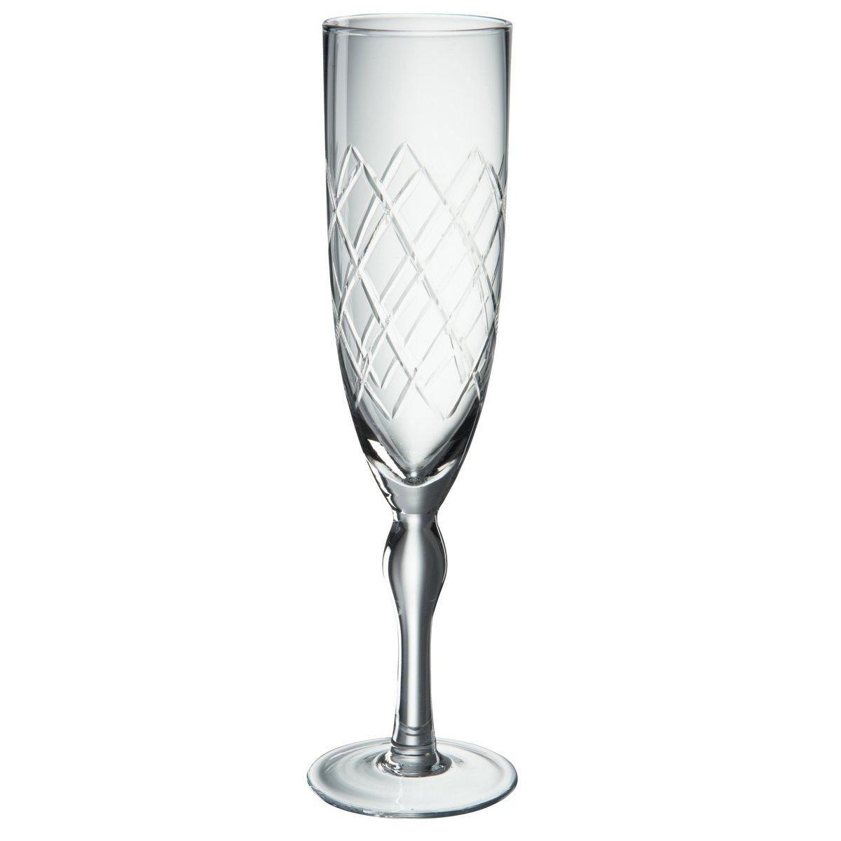 6x Champagnerglas Flötenglas graviertes Glas transparent - HomeDesign Knaus
