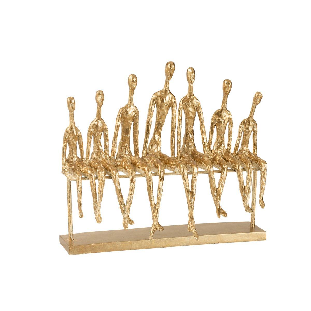 7 Personen sitzen auf einem Poly-Gold-Sofa Skulptur Dekoration Gold - HomeDesign Knaus