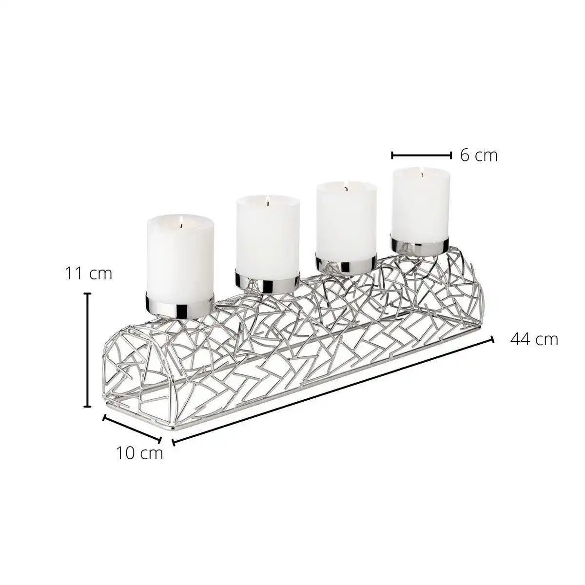 Adventskerzenhalter Milano Messing vernickelt silberfarben - HomeDesign Knaus