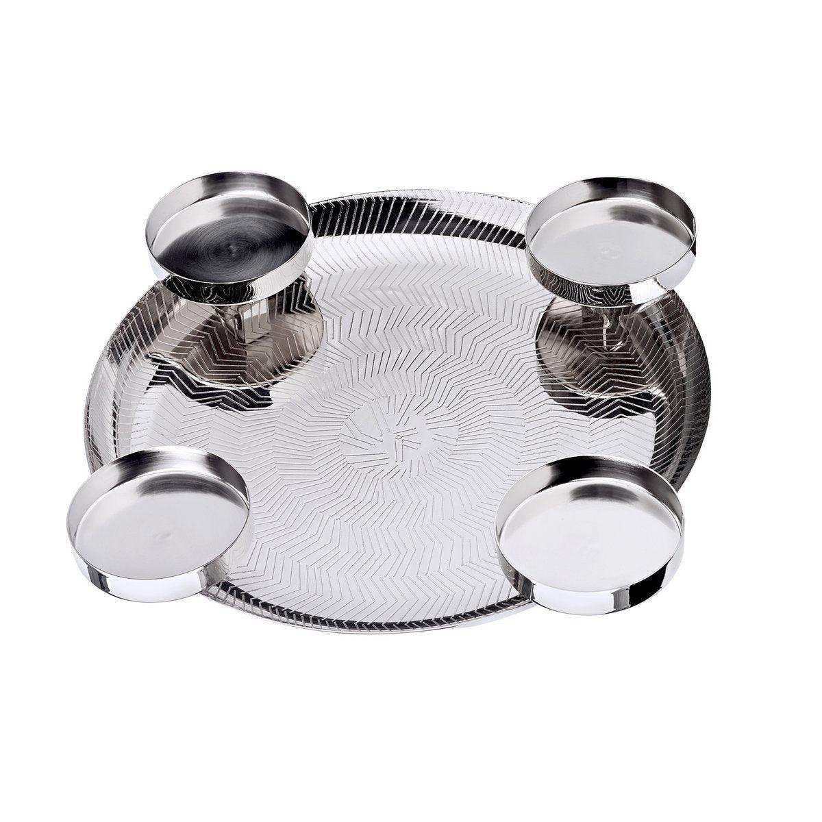 Adventskranz Kaya Edelstahl silberfarben 36 cm - HomeDesign Knaus