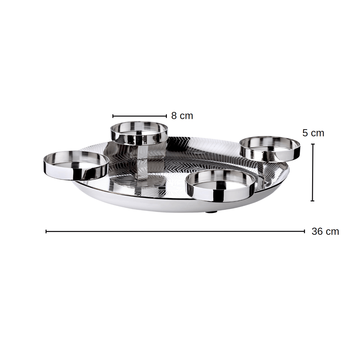 Adventskranz Kaya (Ø 36 cm), Edelstahl, silberfarben, für Stumpenkerzen ø 8 cm - HomeDesign Knaus