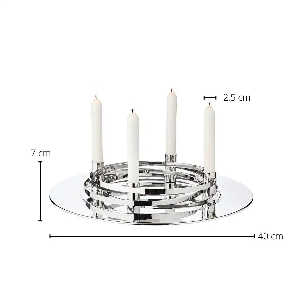 Adventskranz La Avia Chrom Edelstahl poliert 40 cm - HomeDesign Knaus