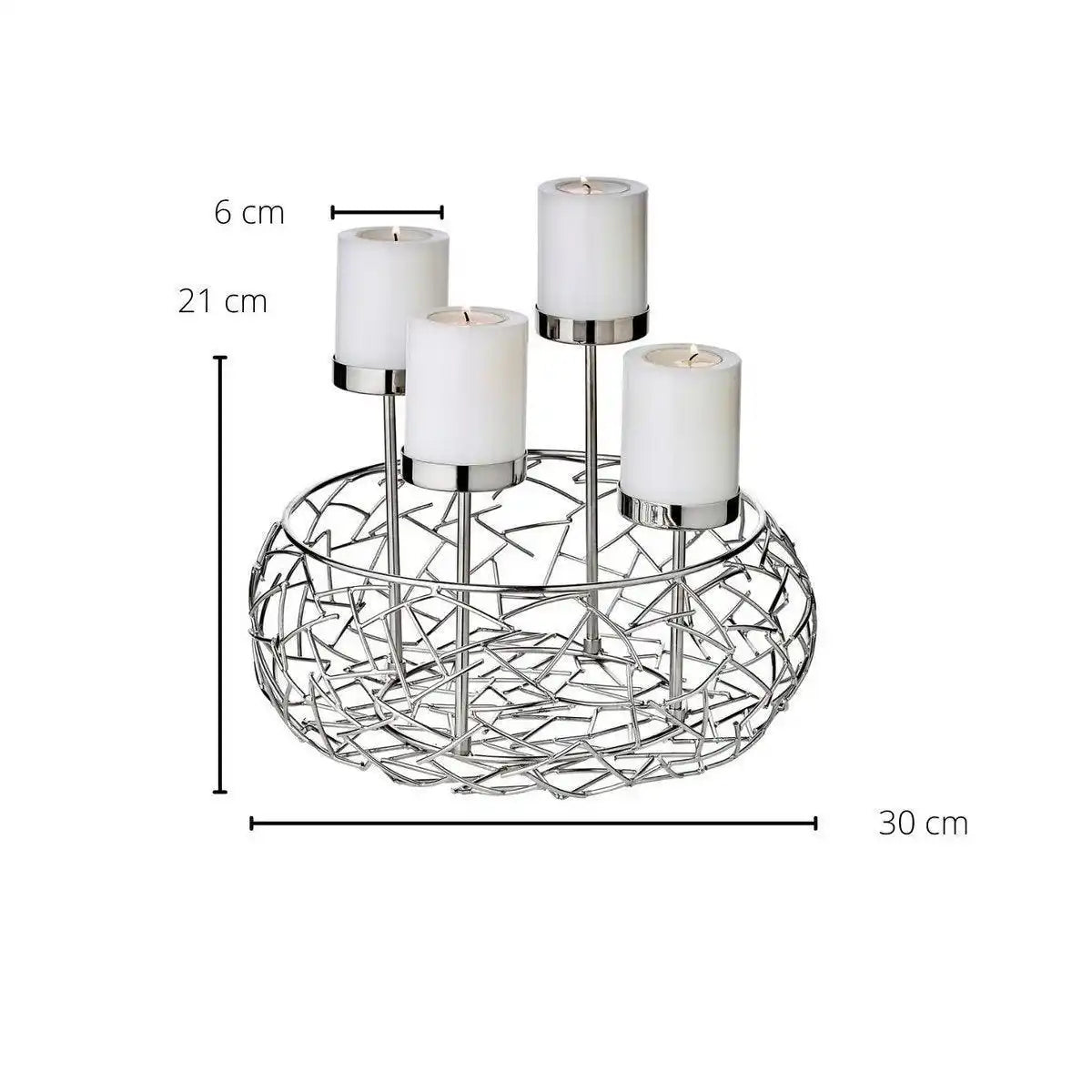 Adventskranz Milano Up Edelstahl 30 cm - HomeDesign Knaus