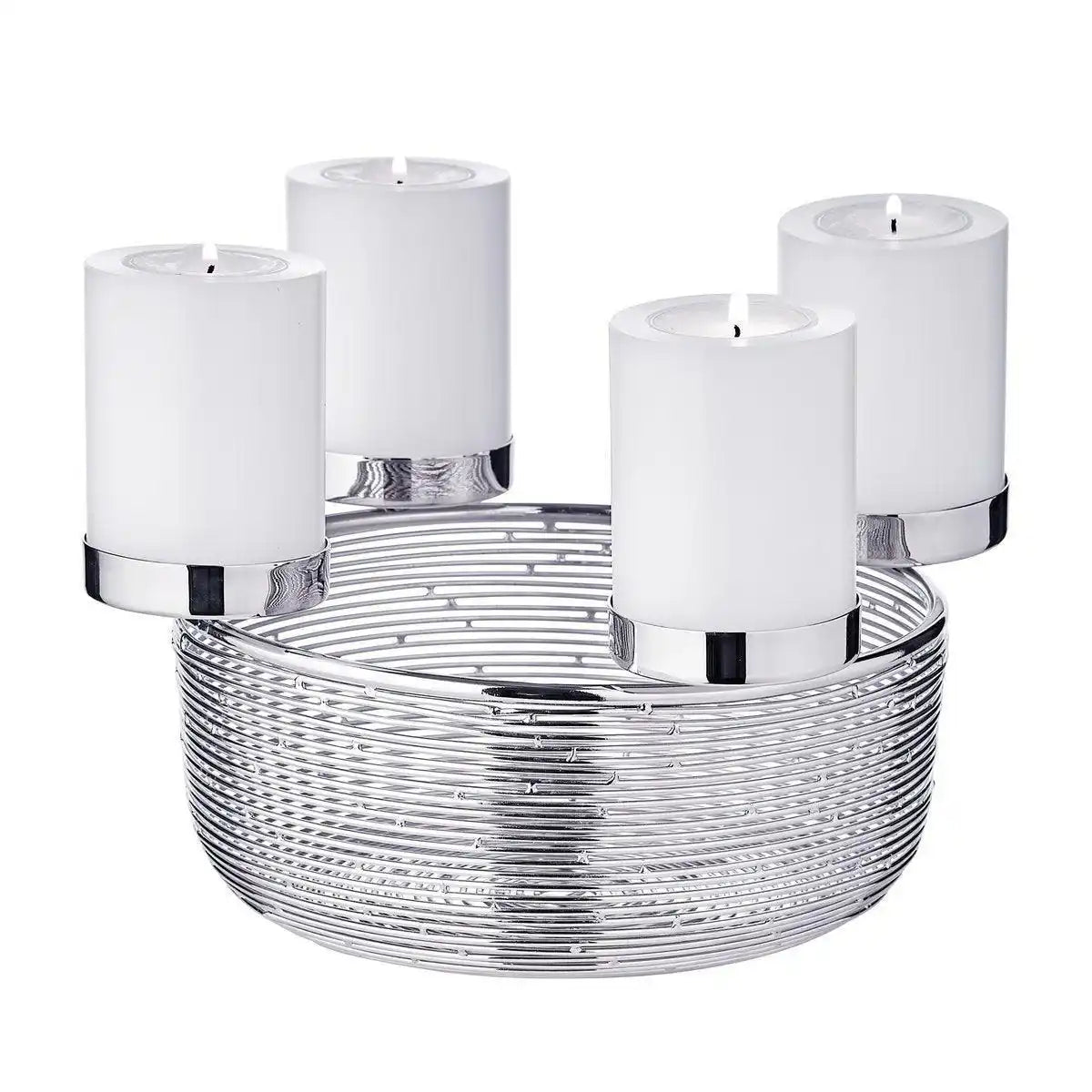 Adventskranz Rio Edelstahl poliert rund 26 cm - HomeDesign Knaus