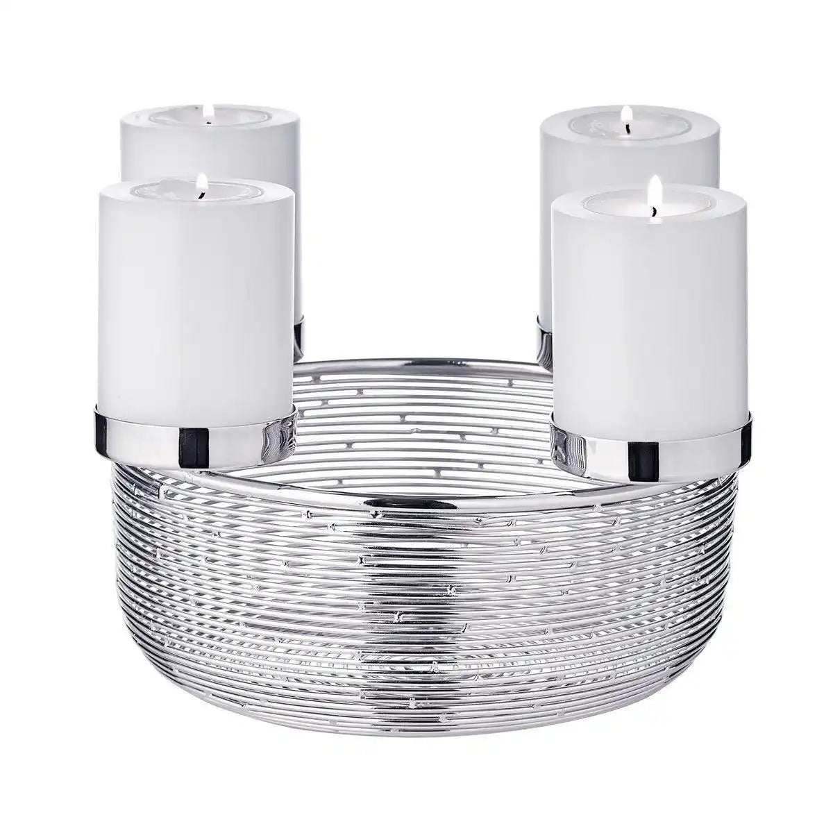 Adventskranz Rio Edelstahl poliert rund 26 cm - HomeDesign Knaus