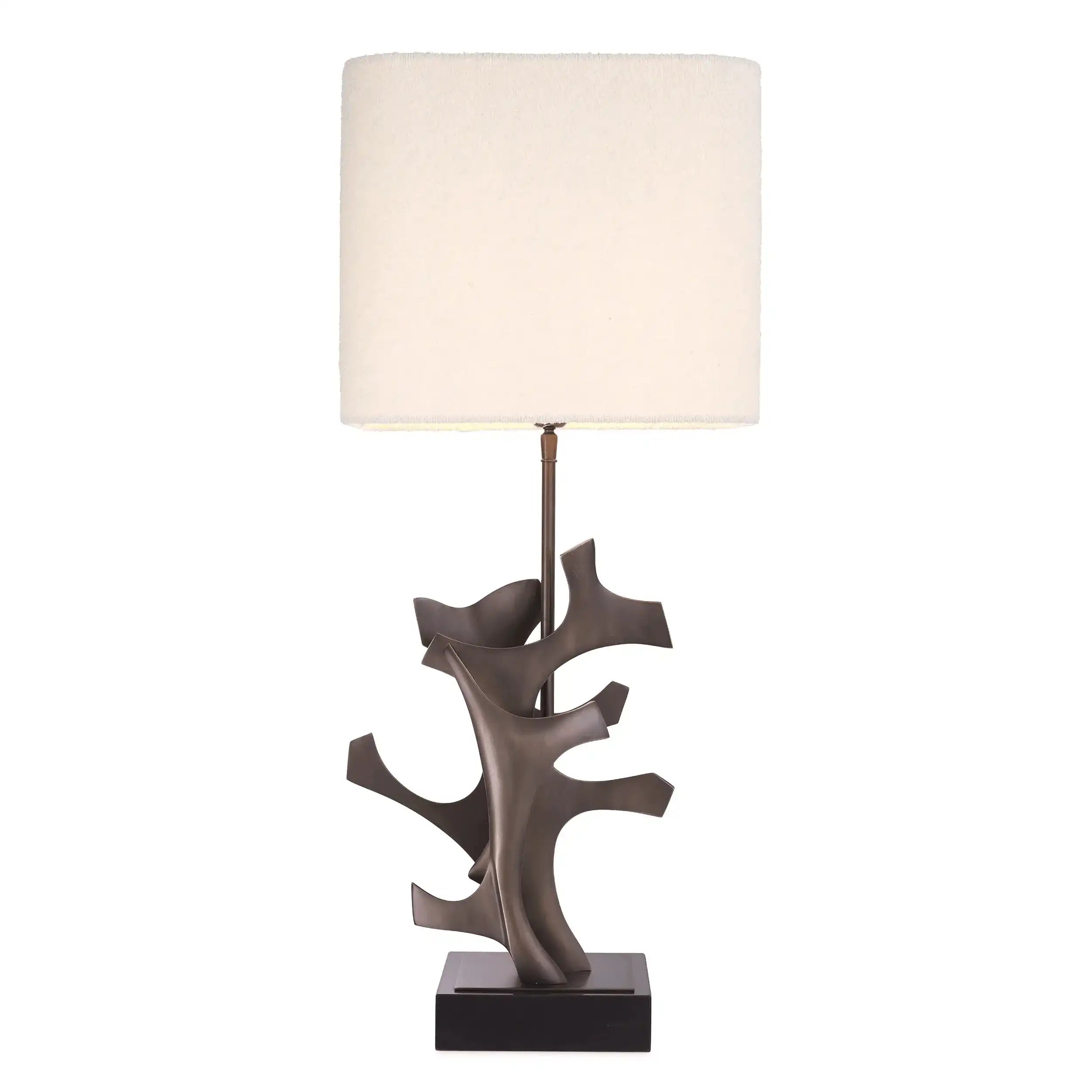 Agape Glamourösen Tischleuchte Bronze Messing Sockel aus Granit Handarbeit - HomeDesign Knaus