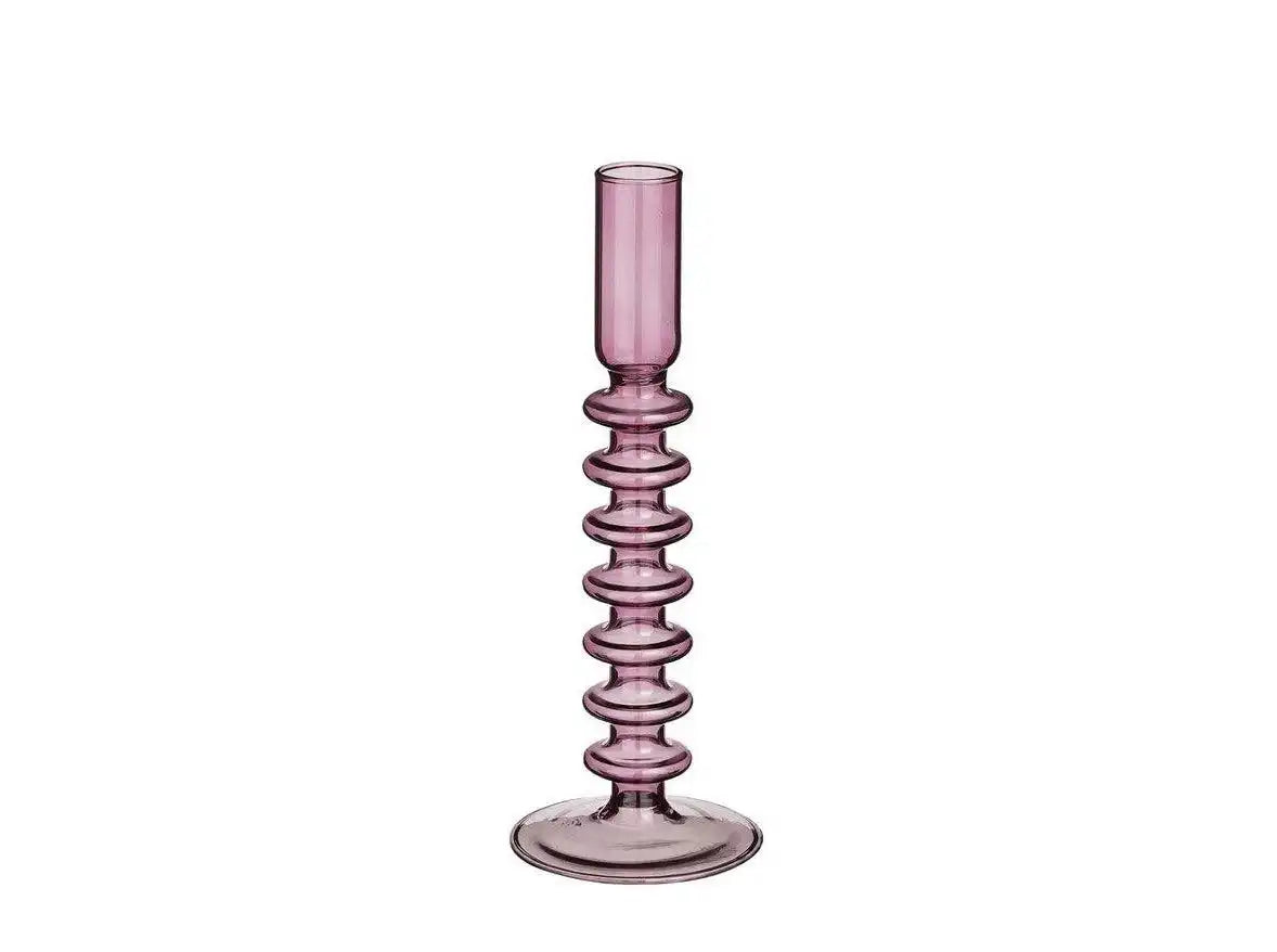 Agios Kerzenständer Glas Dunkelviolett 20 cm - HomeDesign Knaus