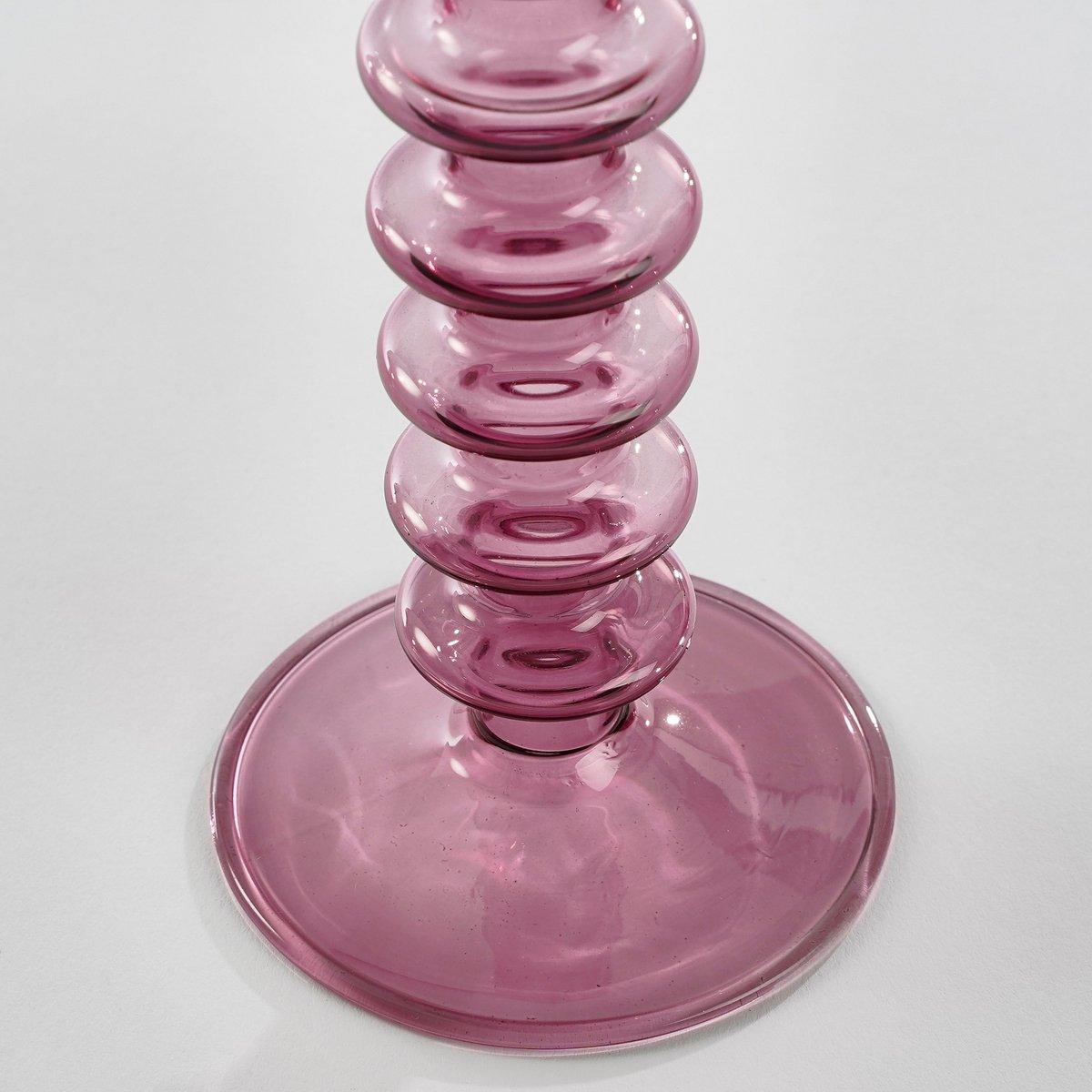 Agios Kerzenständer – H20 x Ø7,5 cm – Glas – Dunkelviolett - HomeDesign Knaus