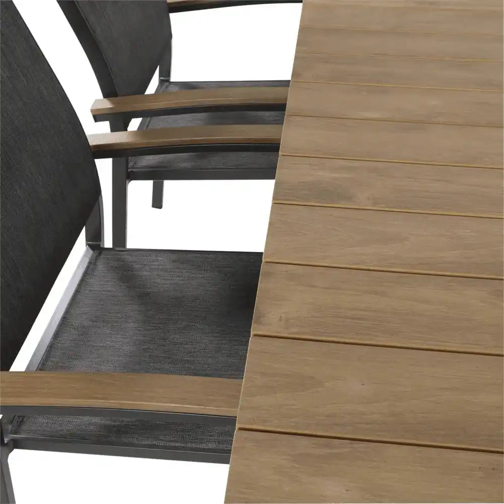 Arezzo Gartentisch Esstisch Teakoptik Teak Anthrazit 160x90cm - HomeDesign Knaus