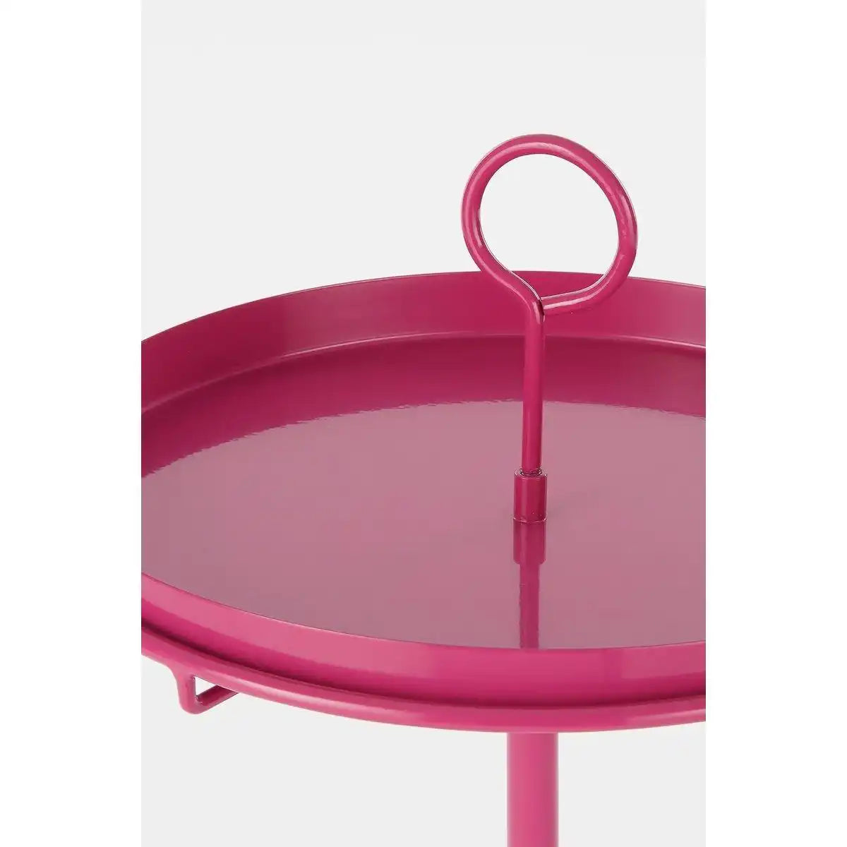 Aston Beistelltisch mit abnehmbarem Tablett – H41,5 x Ø30,5 cm – Metall – Fuchsia - HomeDesign Knaus
