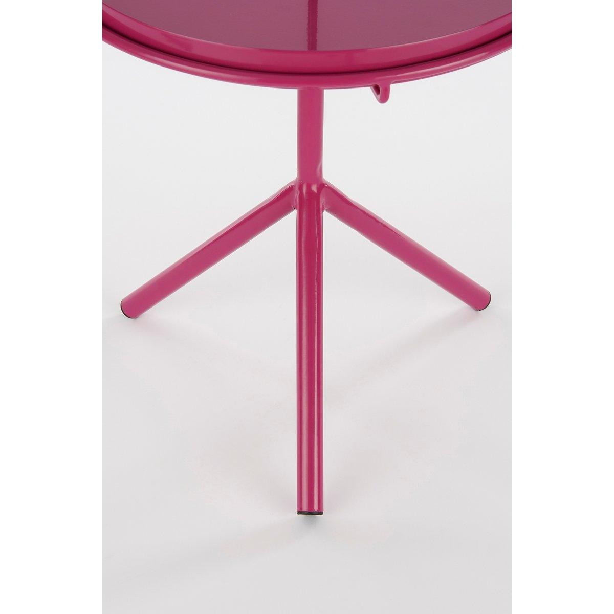 Aston Beistelltisch mit abnehmbarem Tablett – H41,5 x Ø30,5 cm – Metall – Fuchsia - HomeDesign Knaus