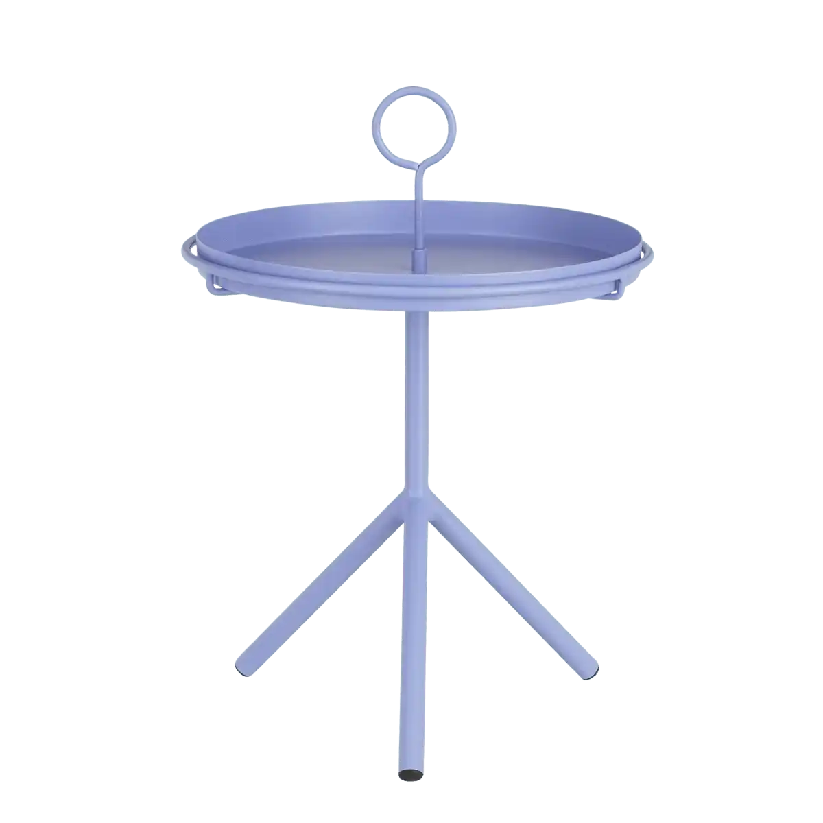 Aston Beistelltisch mit abnehmbarem Tablett – H41,5 x Ø30,5 cm – Metall – Lila - HomeDesign Knaus