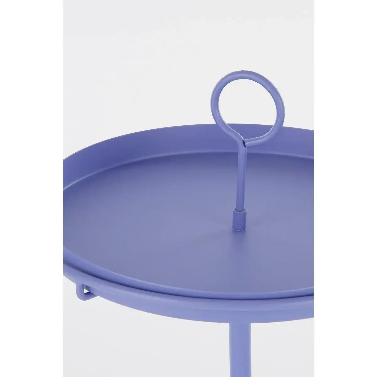 Aston Beistelltisch mit abnehmbarem Tablett – H41,5 x Ø30,5 cm – Metall – Lila - HomeDesign Knaus