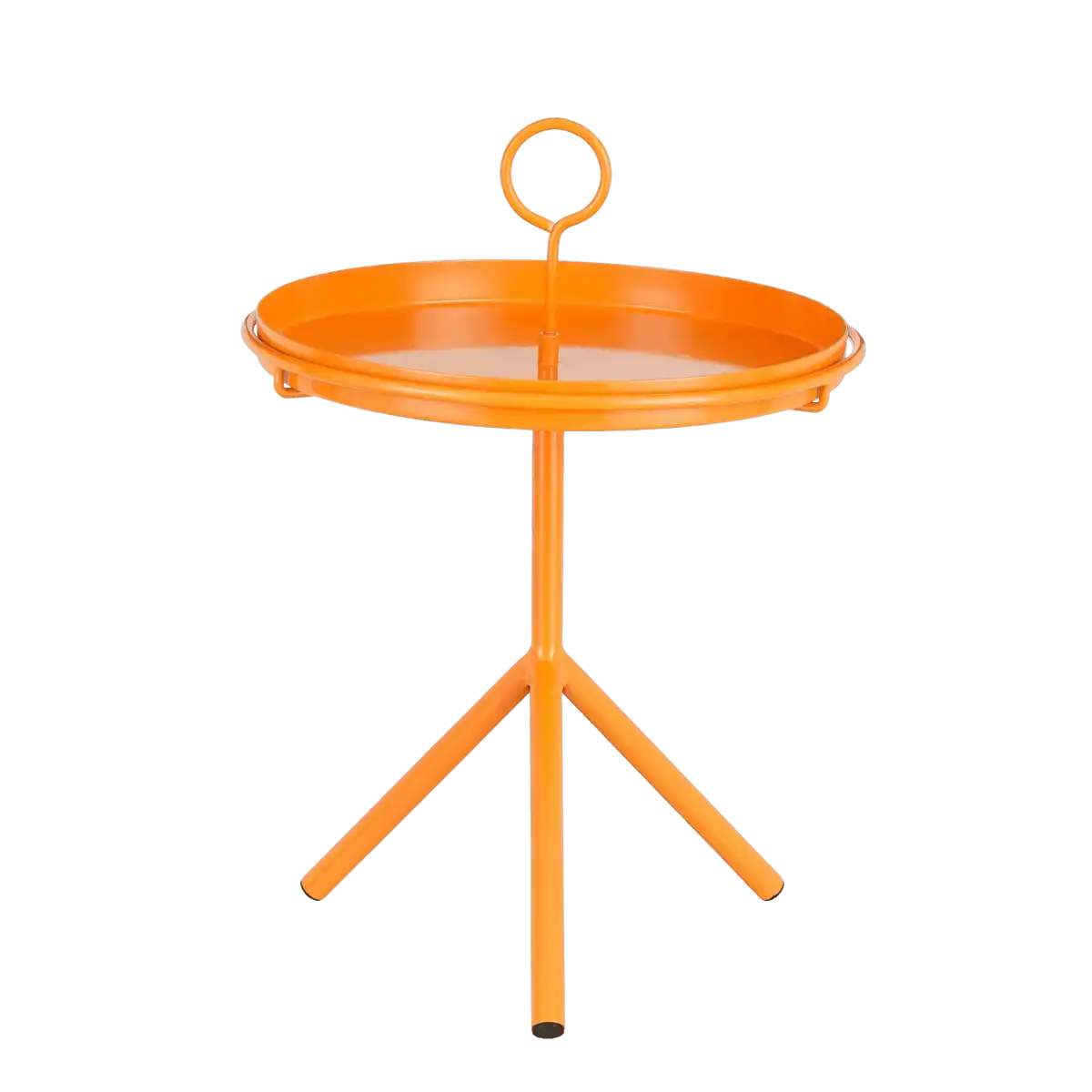 Aston Beistelltisch mit abnehmbarem Tablett – H41,5 x Ø30,5 cm – Metall – Orange - HomeDesign Knaus