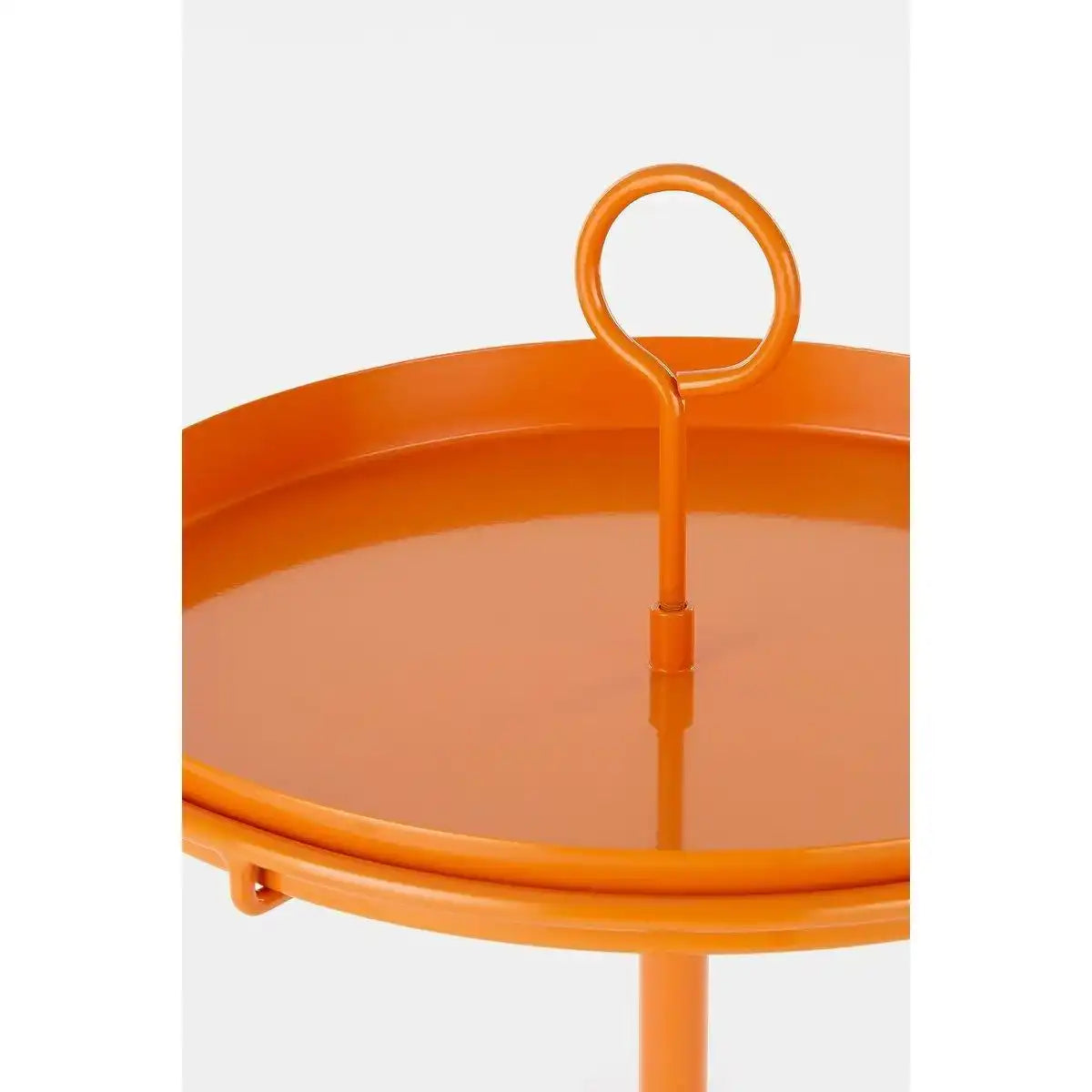 Aston Beistelltisch mit abnehmbarem Tablett – H41,5 x Ø30,5 cm – Metall – Orange - HomeDesign Knaus