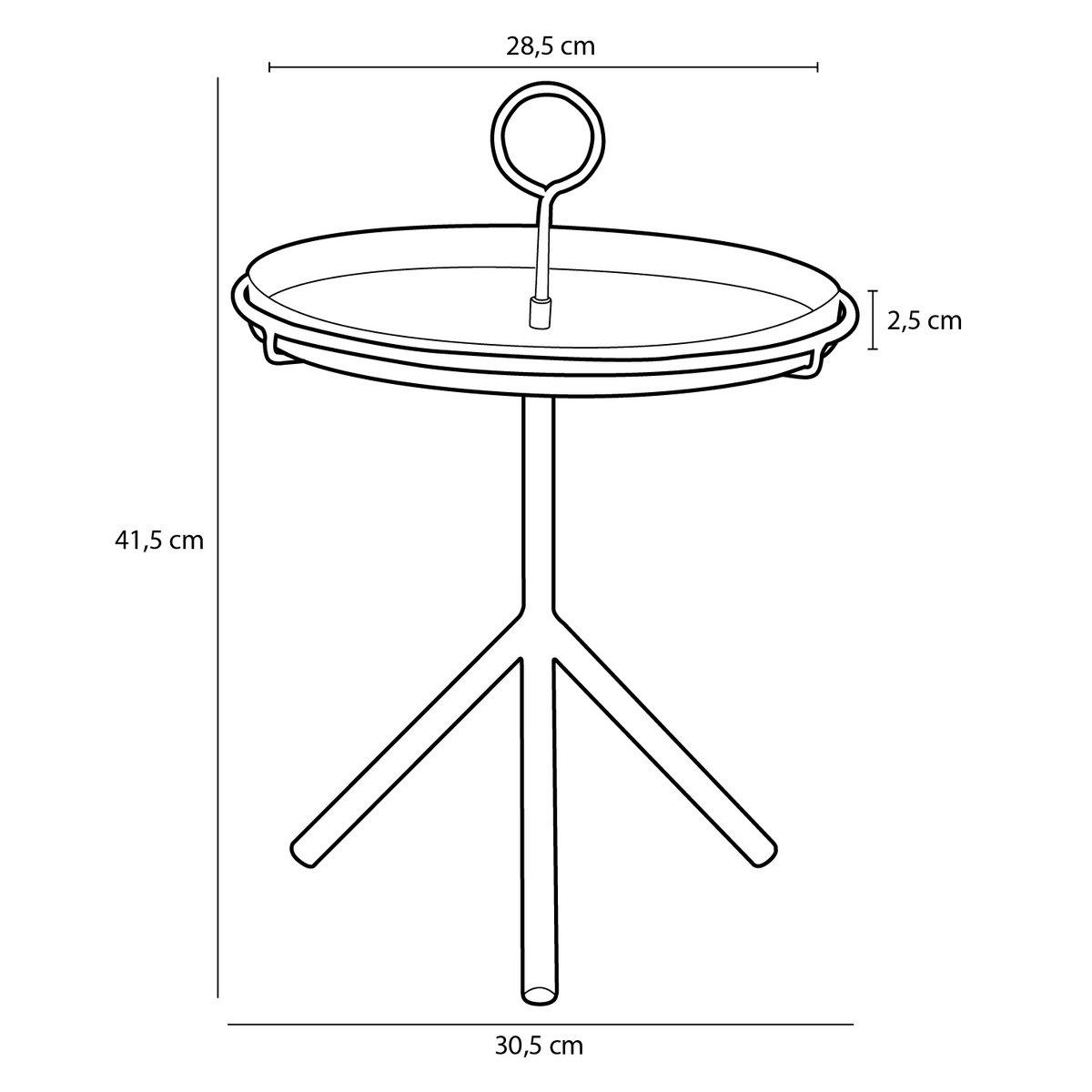 Aston Beistelltisch mit abnehmbarem Tablett – H41,5 x Ø30,5 cm – Metall – Orange - HomeDesign Knaus