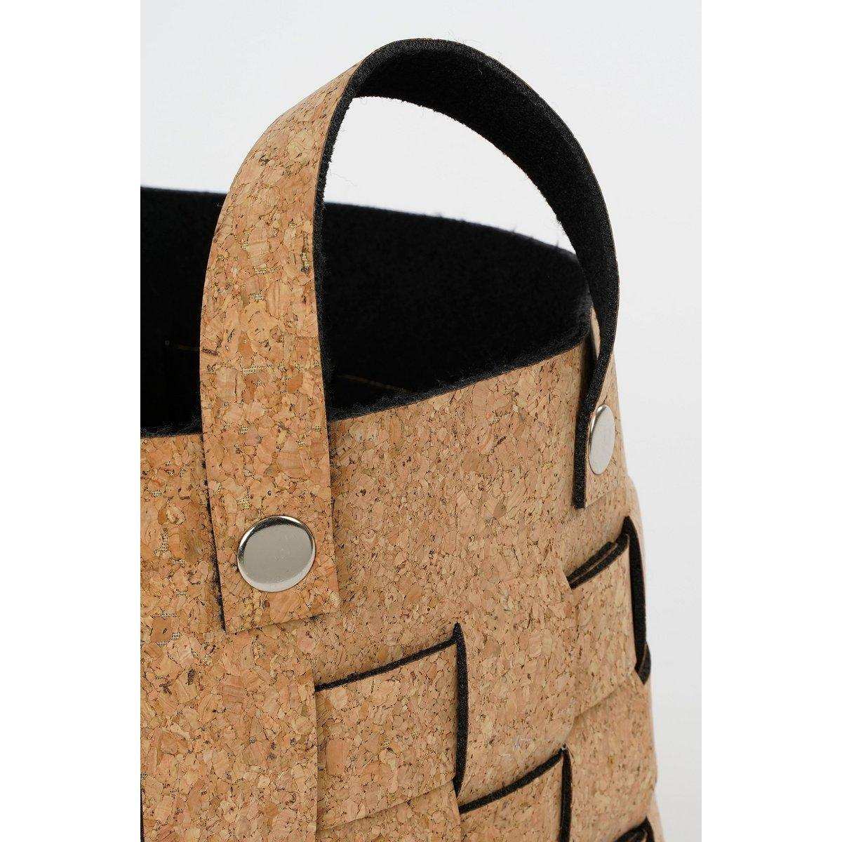 Aufbewahrungskorb – 3er-Set – L40 x B30 x H30 cm – Kork/Filz – Braun - HomeDesign Knaus
