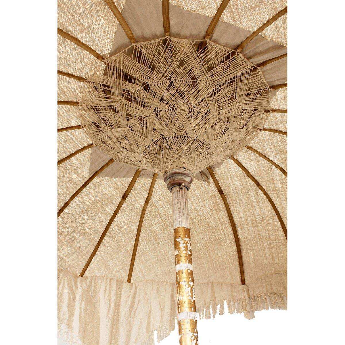 Bali Strandschirm Sonnenschirm handgefertigt Beige - HomeDesign Knaus
