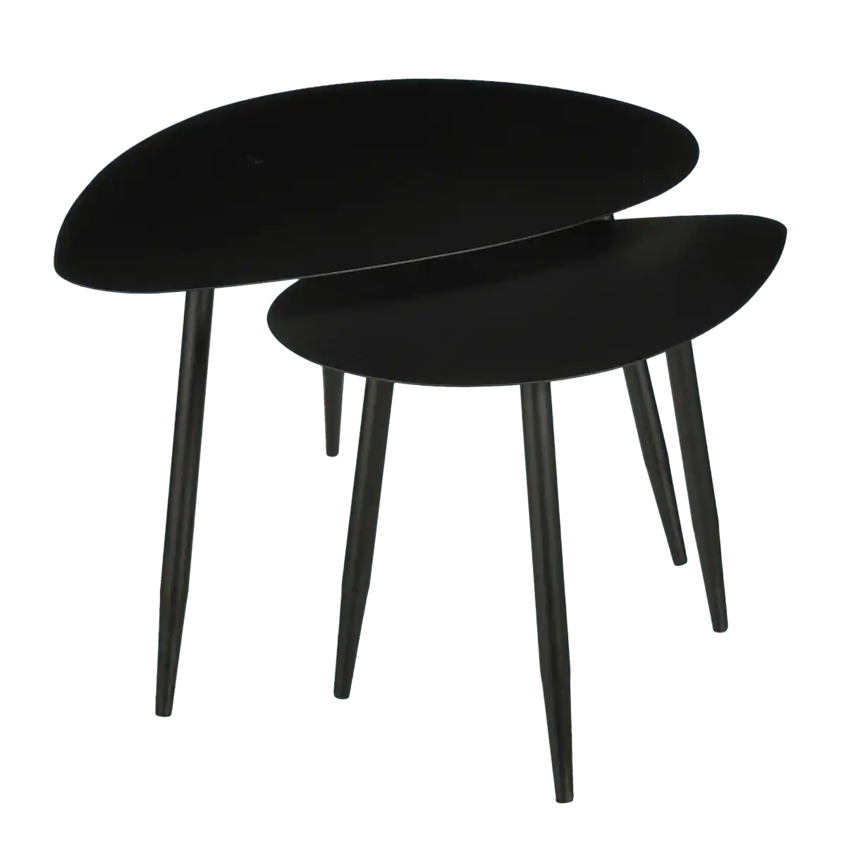 Beistelltisch – 2er-Set – L80 x B60 x H47 cm – Metall – Schwarz - HomeDesign Knaus