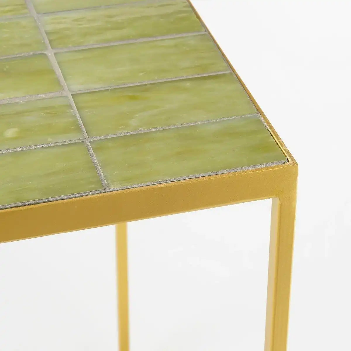 Beistelltisch für den Außenbereich – 2er-Set – L38 x B38 x H48 cm – Metall – Grün - HomeDesign Knaus