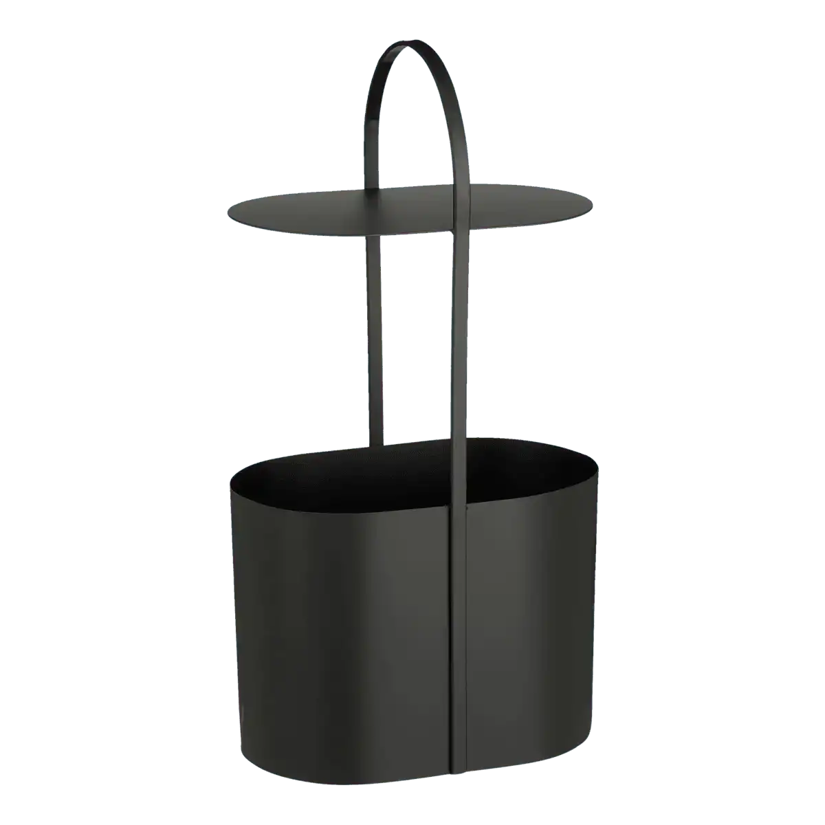 Beistelltisch mit Zeitschriftenhalter – L35 x B24 x H69 cm – Metall – Schwarz - HomeDesign Knaus