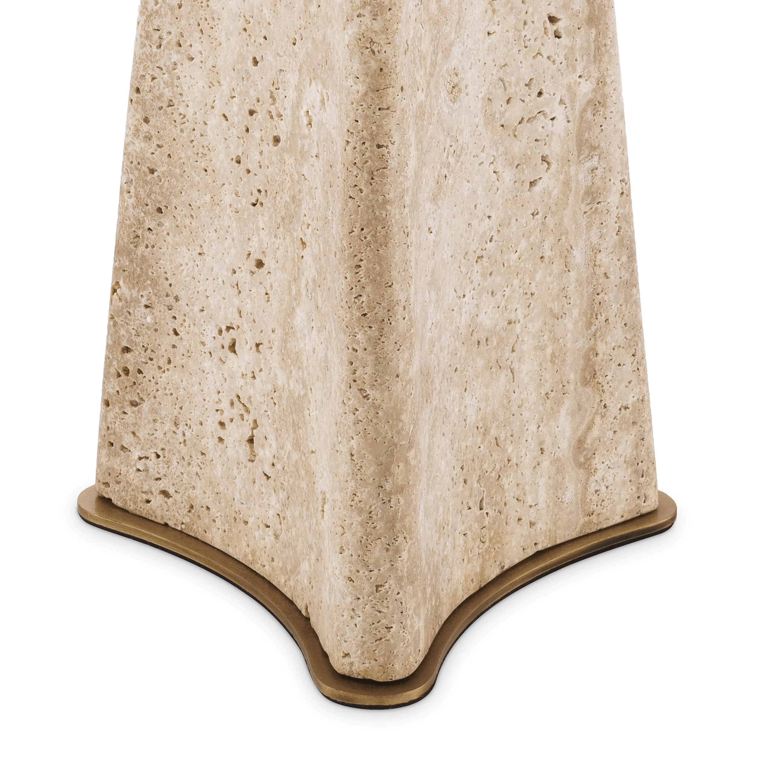 Eichholtz BENSON Glamourösen Tischlampe Travertin Antik-Messing mit Schirm aus Leinenmischung Handarbeit - HomeDesign Knaus