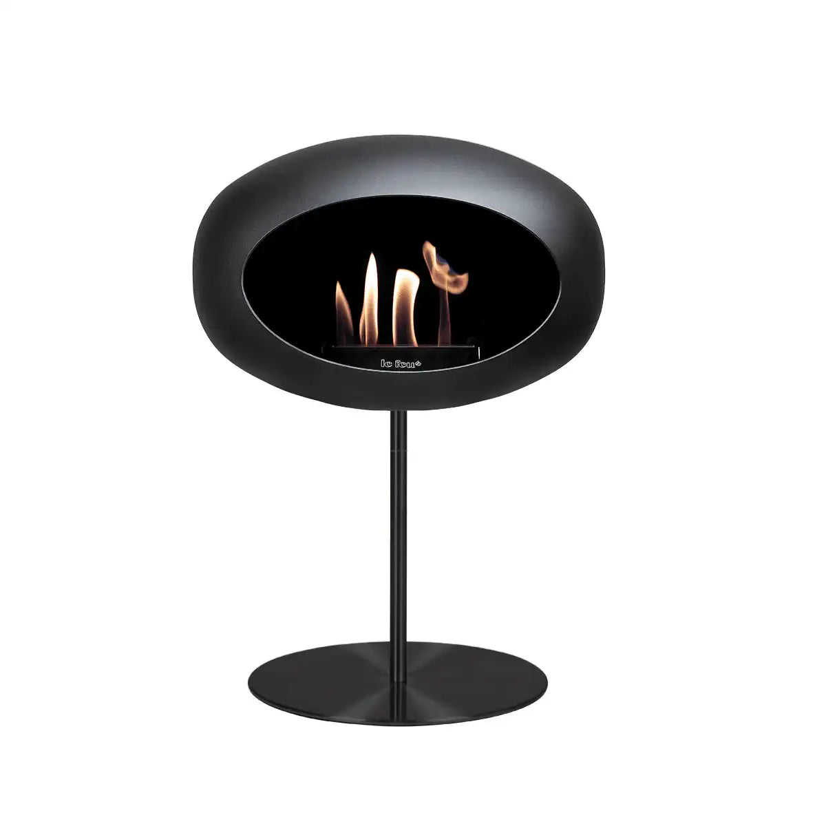 Bio-Kamin Ground Steel Low Schwarz Edelstahl Freistehen - HomeDesign Knaus
