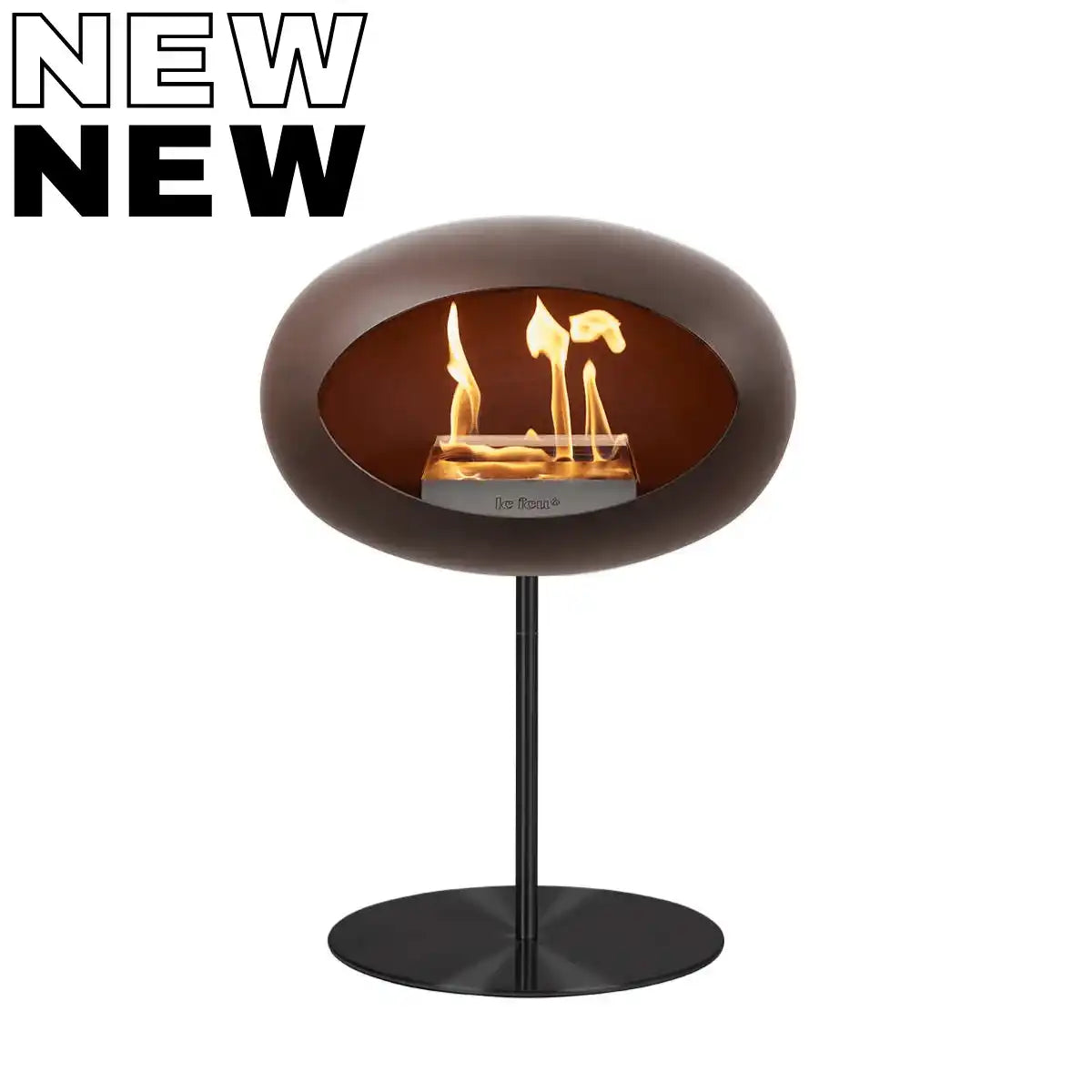 Bio-Kamin Ground Steel Low Schwarz Mocca Edelstahl Freistehen - HomeDesign Knaus