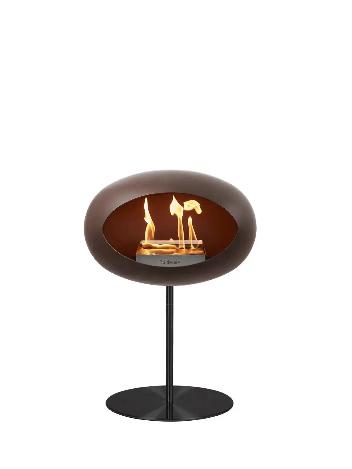 Bio-Kamin Ground Steel Low Schwarz Mocca Edelstahl Freistehen - HomeDesign Knaus