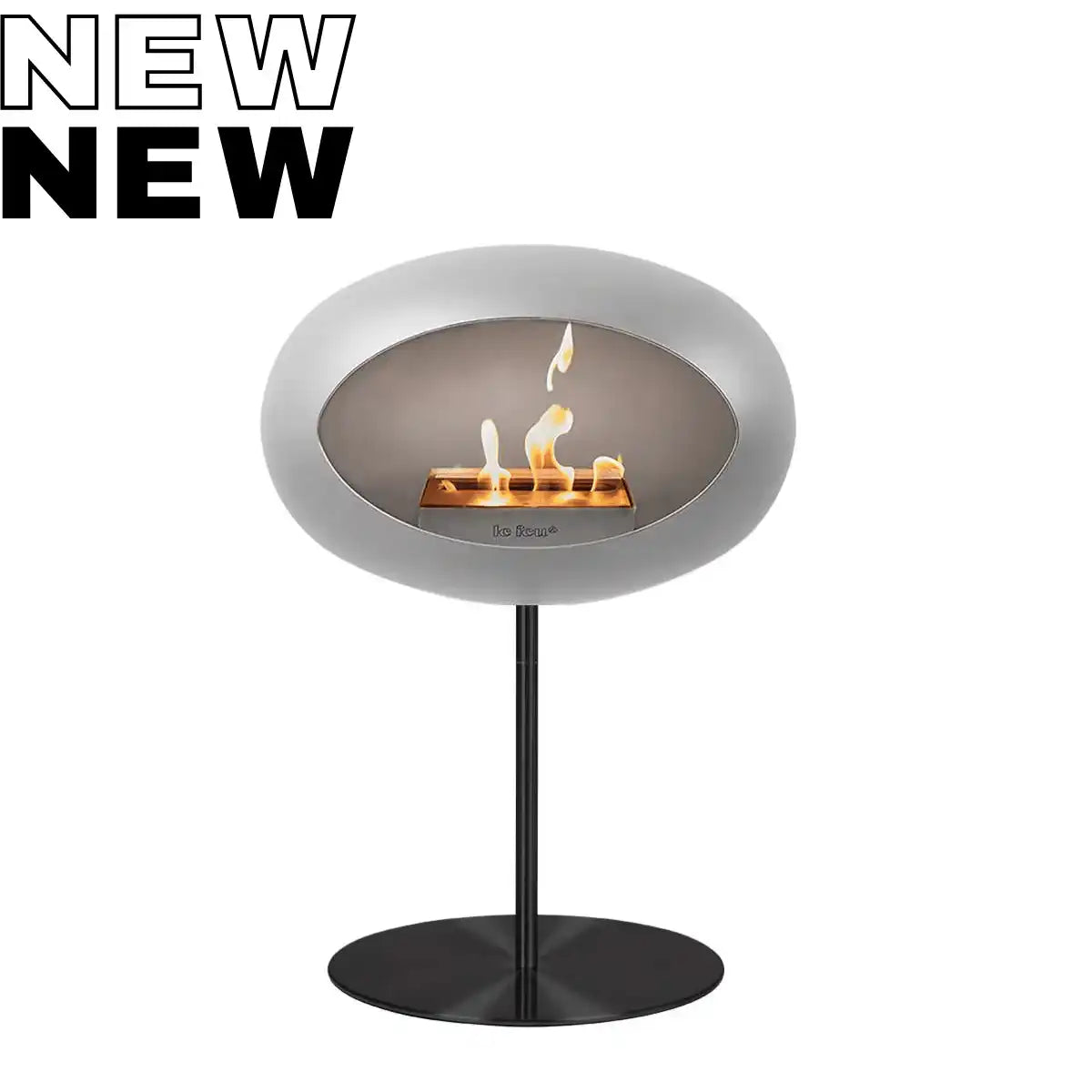 Bio-Kamin Ground Steel Low Schwarz Nickel Edelstahl Freistehen - HomeDesign Knaus