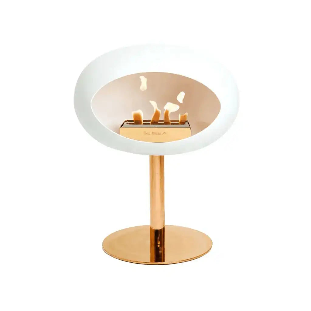 Bio-Kamin Ground Steel Low White Gold Edelstahl Freistehen - HomeDesign Knaus