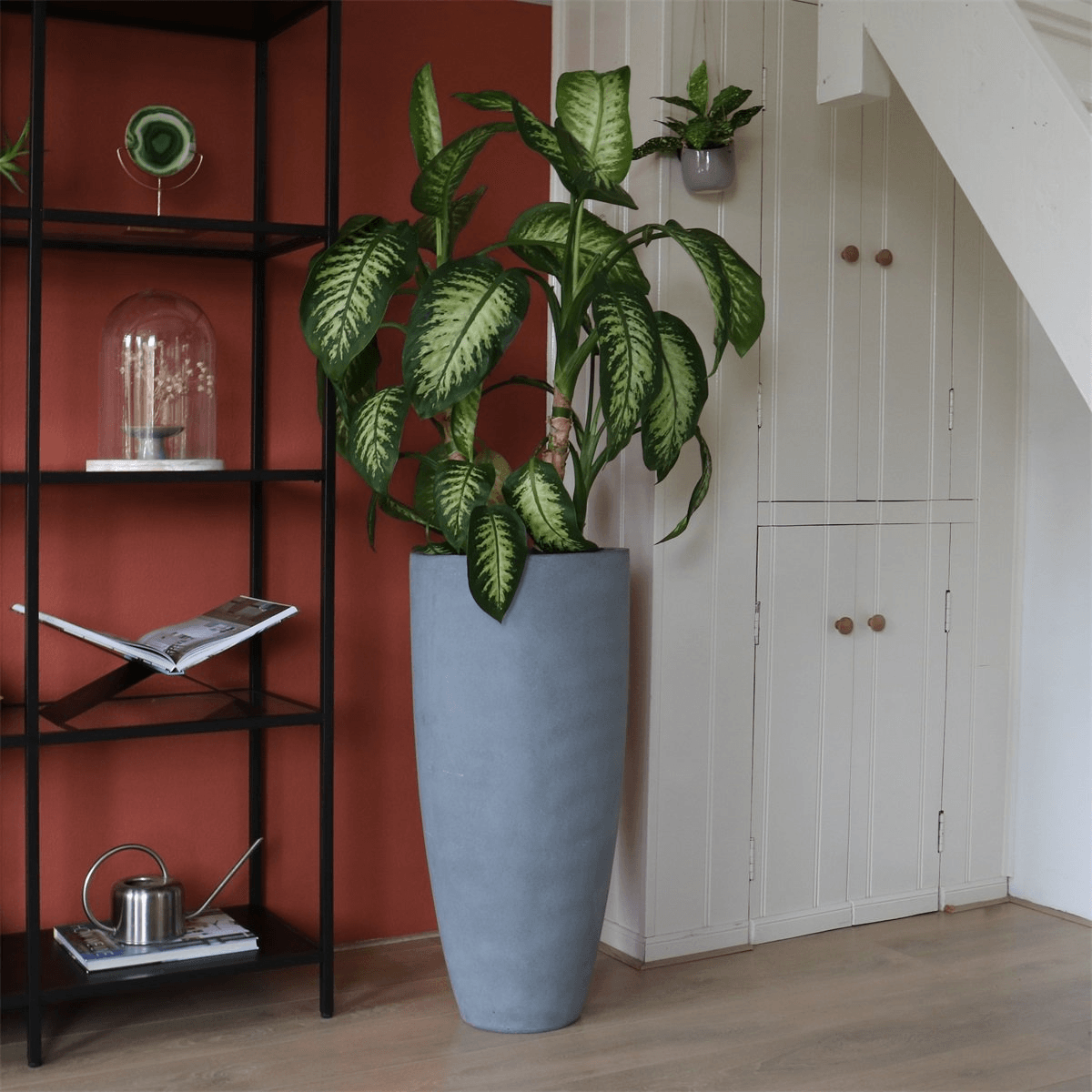 Designer Kentucky Blumenkübel Innenbereich - Außenbereich UV- & frostbeständig Pflanzentopf Handarbeit grau - HomeDesign Knaus